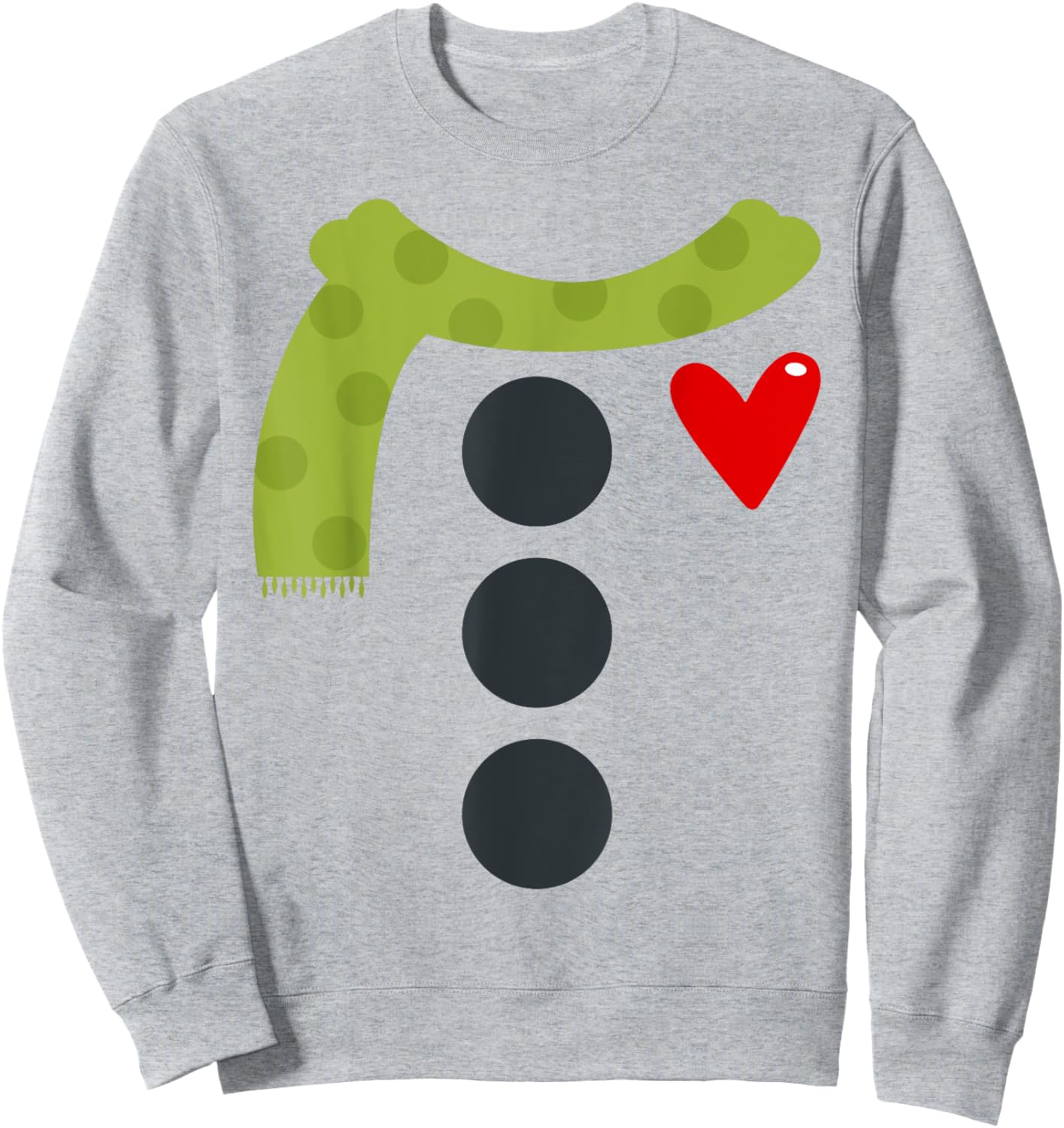 Snowman Buttons Costume Funny Christmas Xmas Men Women Kids Sweatshirt - Sweatshirt | Ash