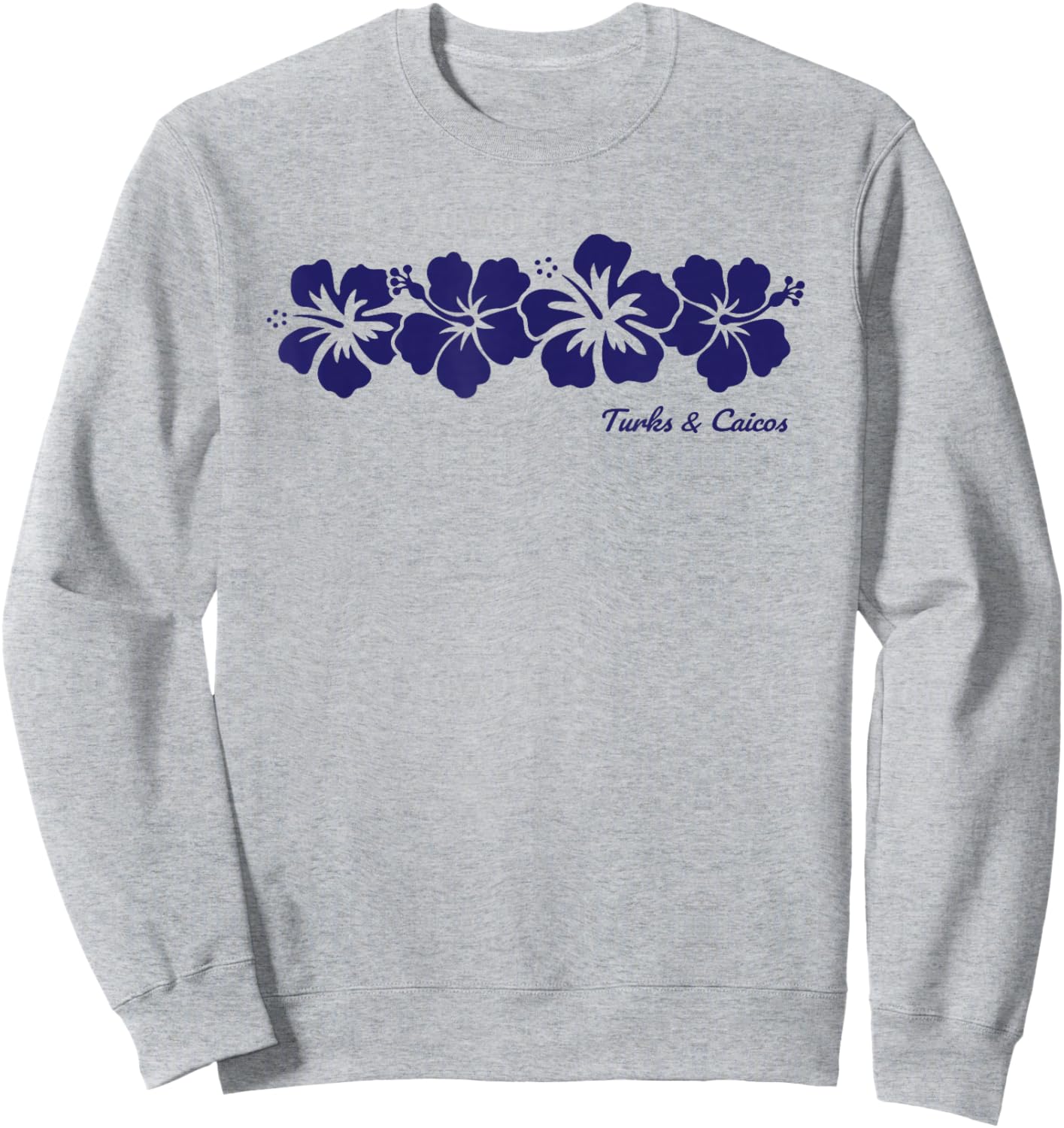 Turks and Caicos Islands Hibiscus Flower Boys Girls Souvenir Sweatshirt - Sweatshirt | Ash