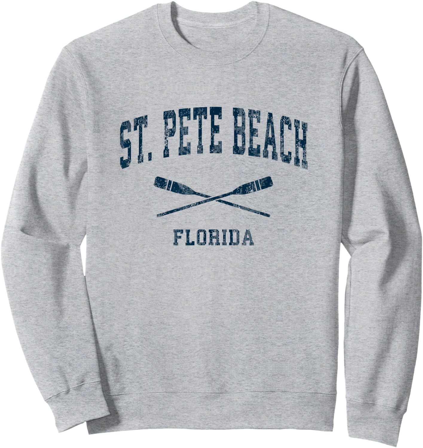 St. Pete Beach Florida Vintage Nautical Paddles Sports Oars Sweatshirt - Sweatshirt | Ash