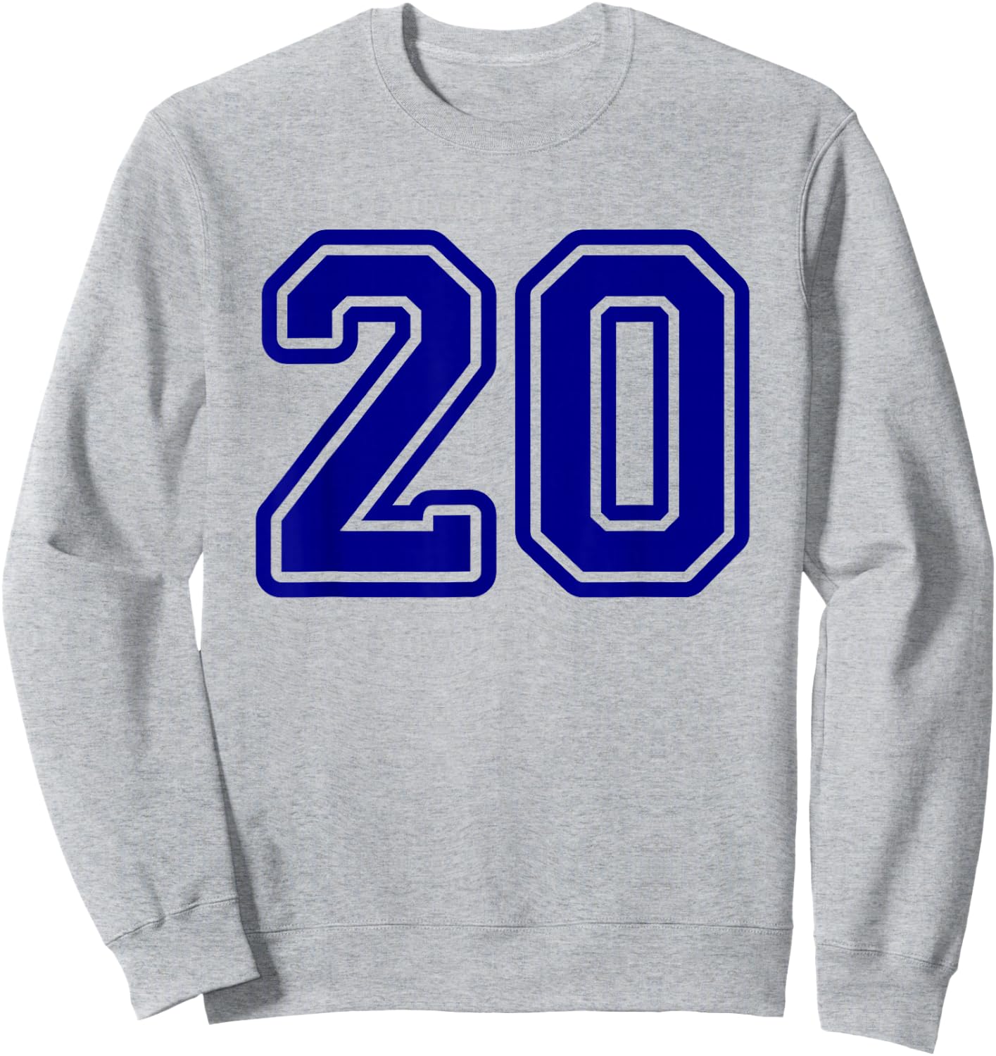 Number #20 Sport Blue Varsity Number 20 Sweatshirt - Sweatshirt | Ash
