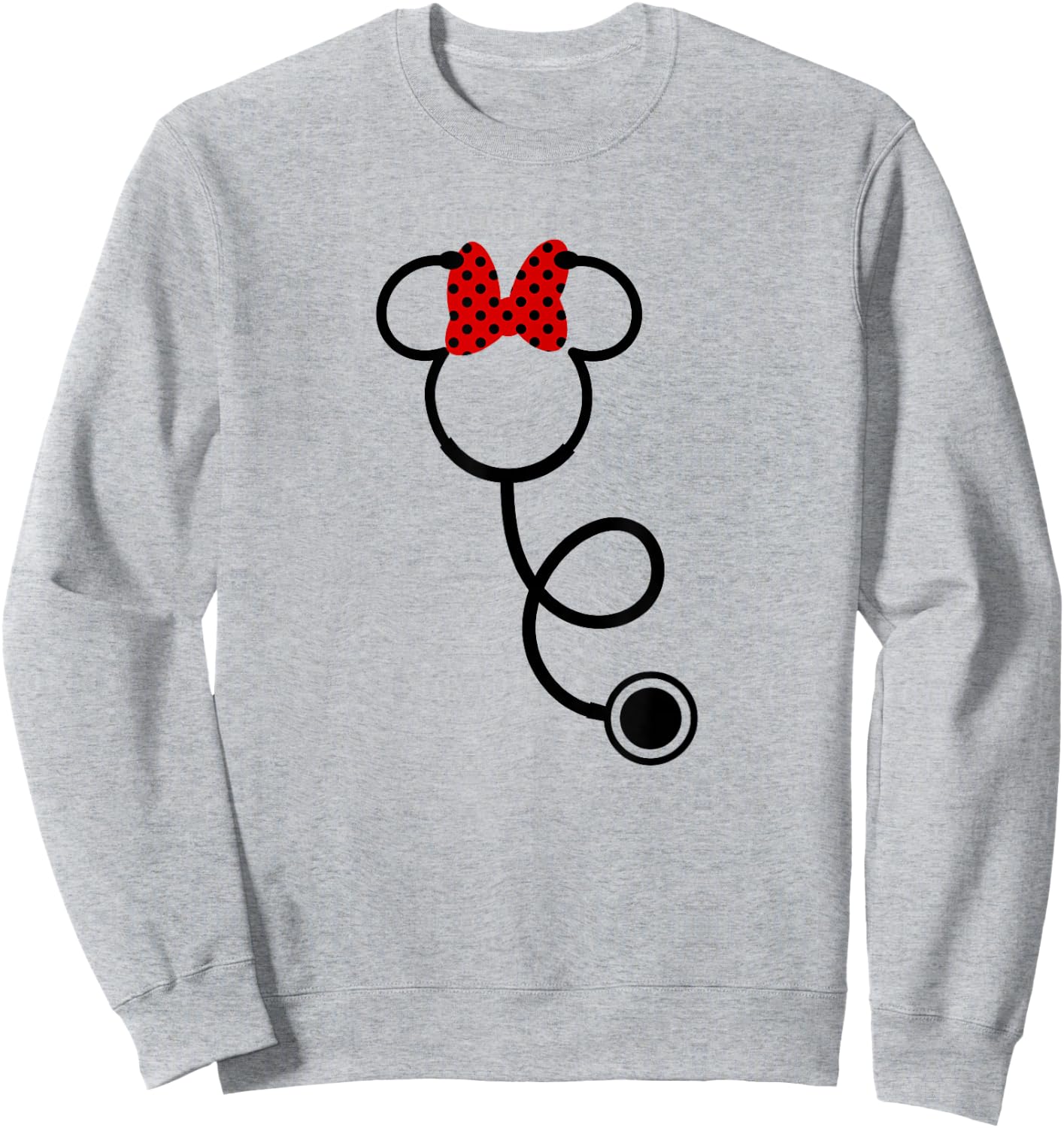 Disney Nurse's Day Minnie Mouse Stethoscope Small Sweatshirt - Sweatshirt | Ash