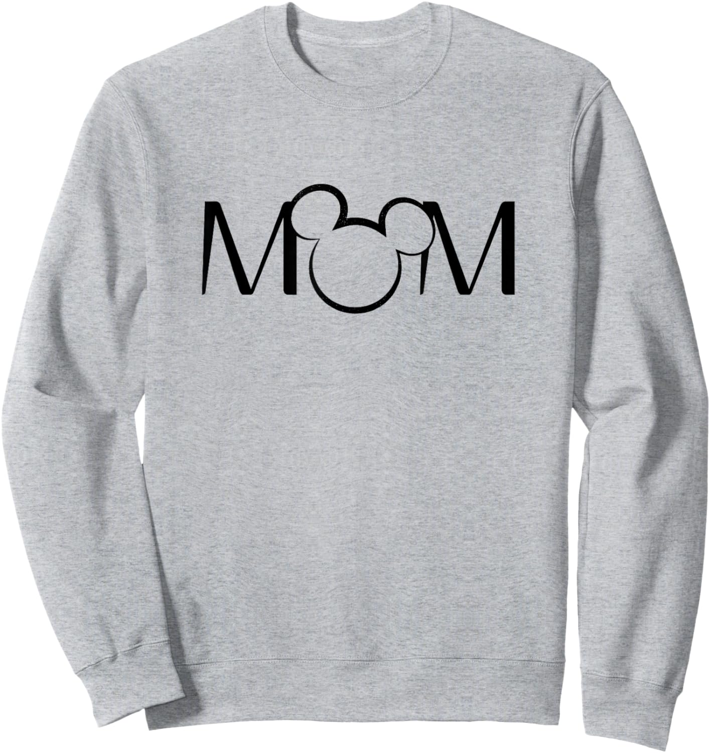 Disney Mickey And Friends Mom Mickey Ears Text Logo Sweatshirt - Sweatshirt | Ash
