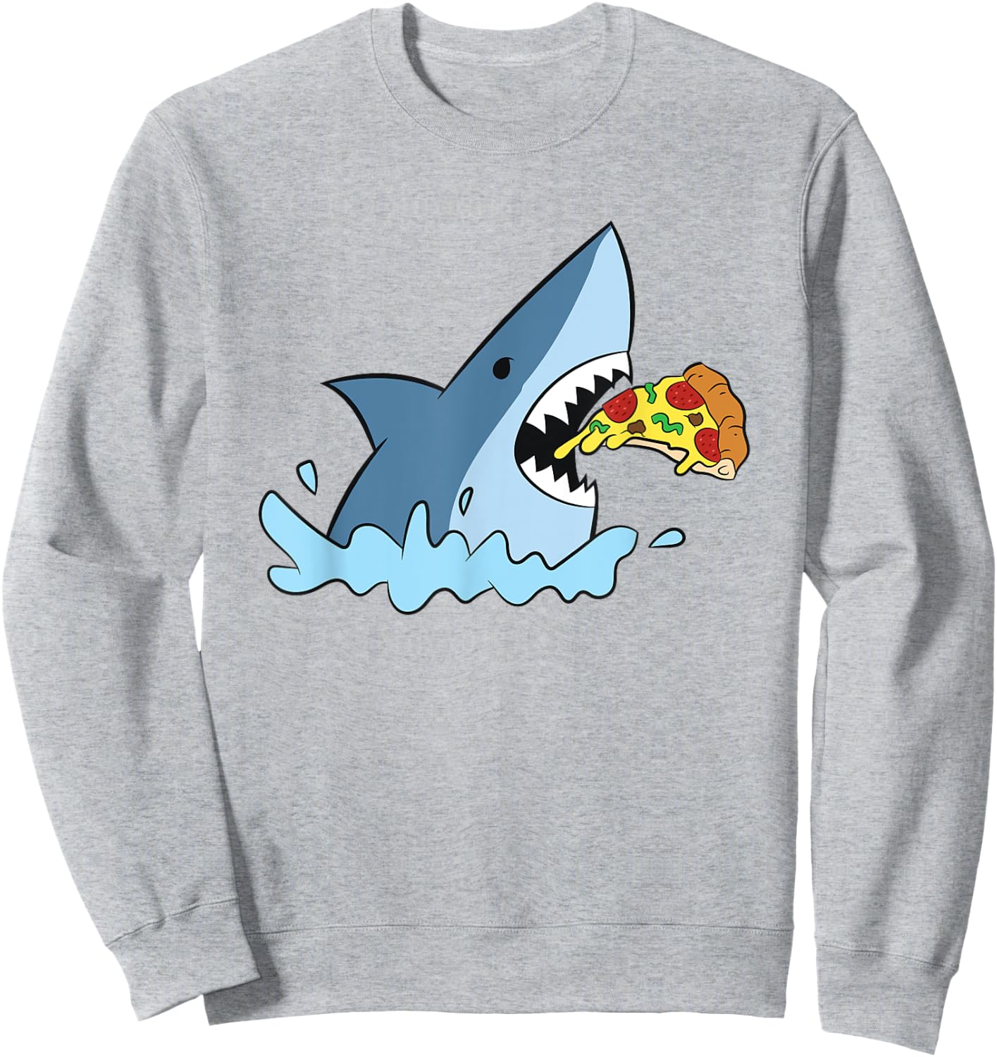 Shark Eating Pizza Sharks Pizza Sweatshirt - Sweatshirt | Ash