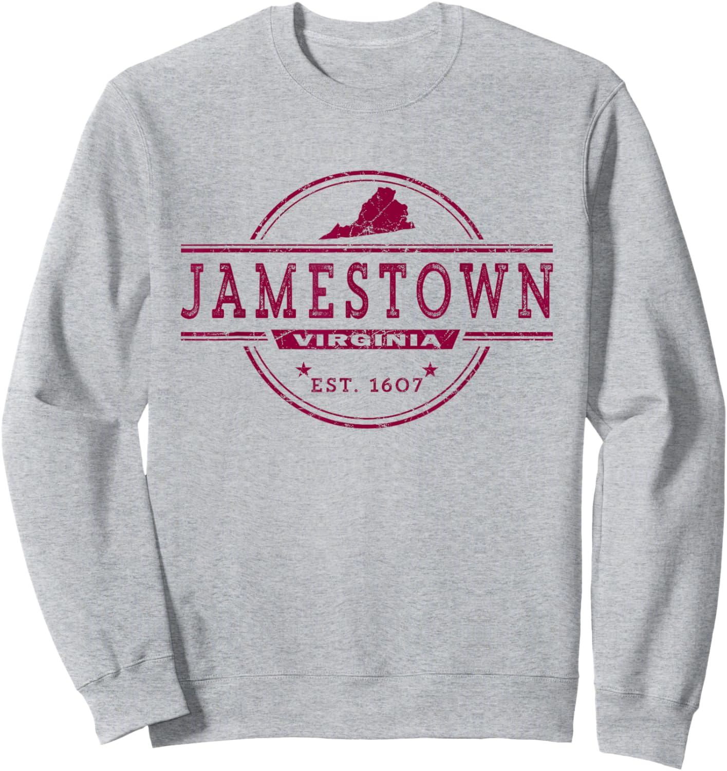 Retro Jamestown Virginia Sweatshirt - Sweatshirt | Ash