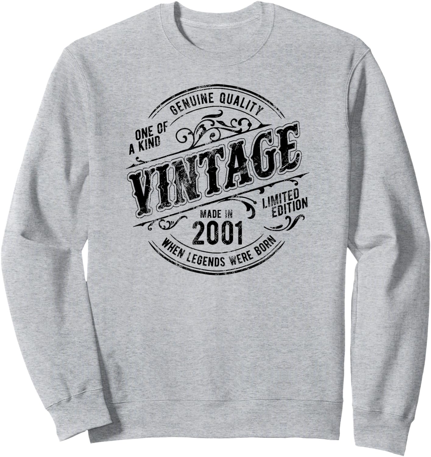 24th Birthday Made In 2001 When Legends Were Born Vintage Sweatshirt - Sweatshirt | Ash