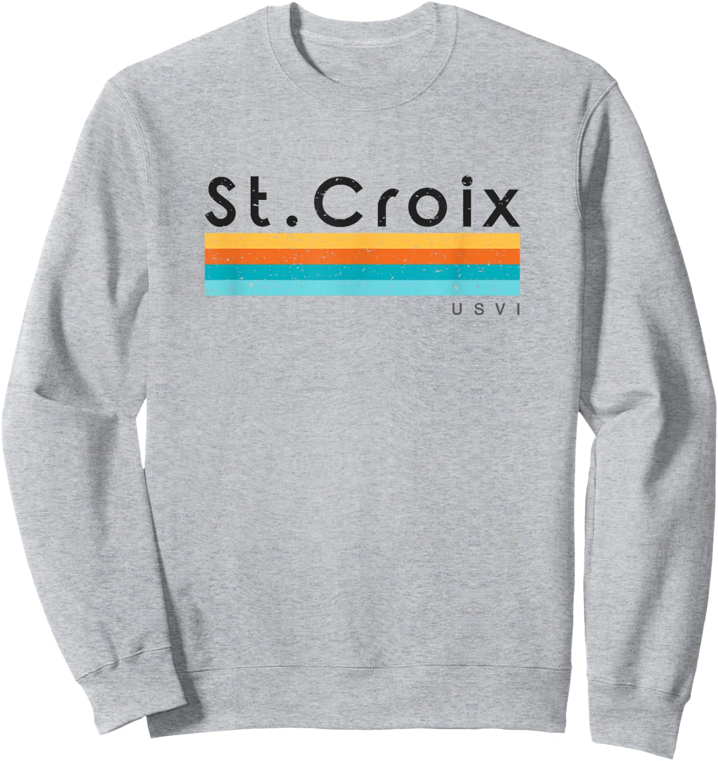 Vintage St. Croix USVI Retro Design Sweatshirt - Sweatshirt | Ash