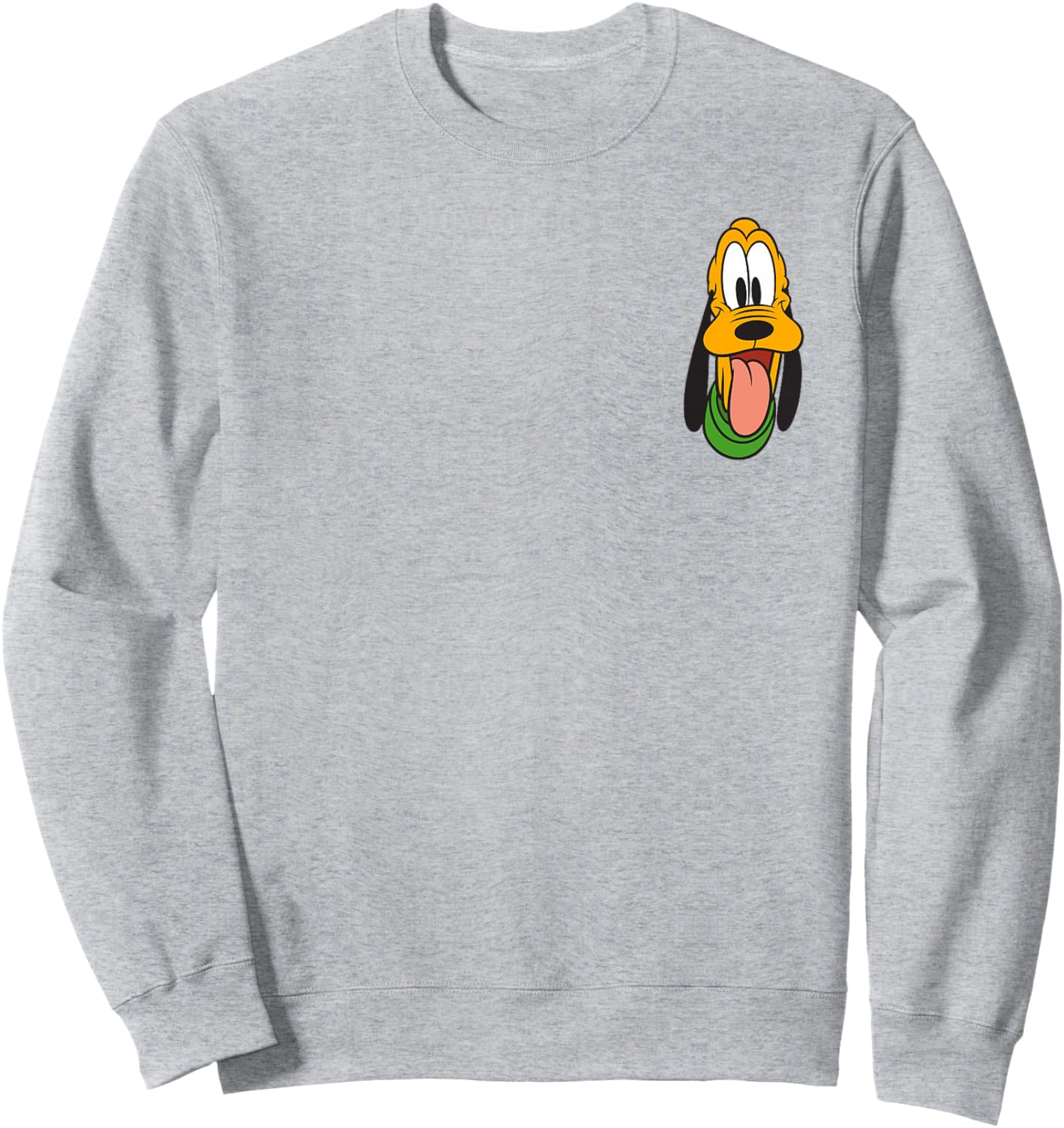 Disney Mickey and Friends Pluto Face Small Pocket Logo Sweatshirt - Sweatshirt | Ash