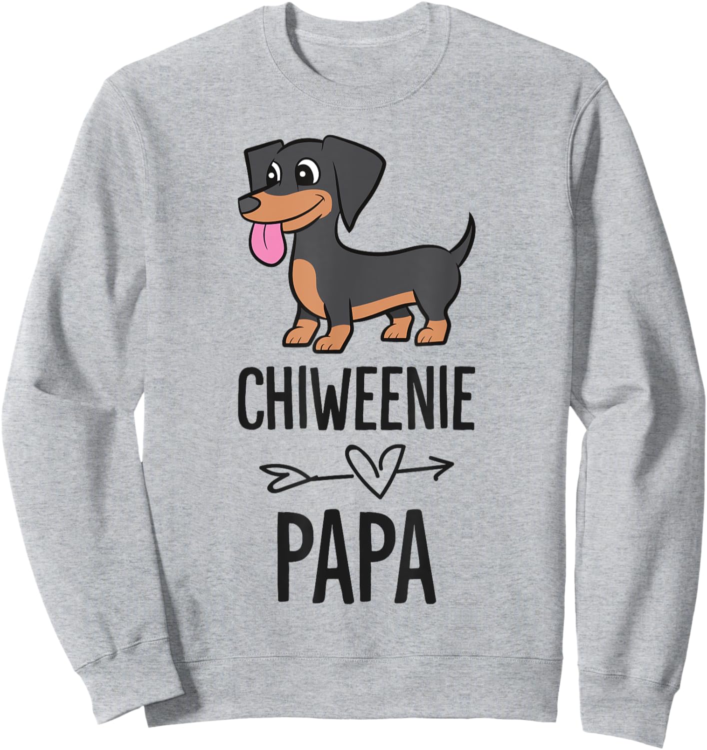 Chiweenie Papa Cute Chiweenie Dog Sweatshirt - Sweatshirt | Ash