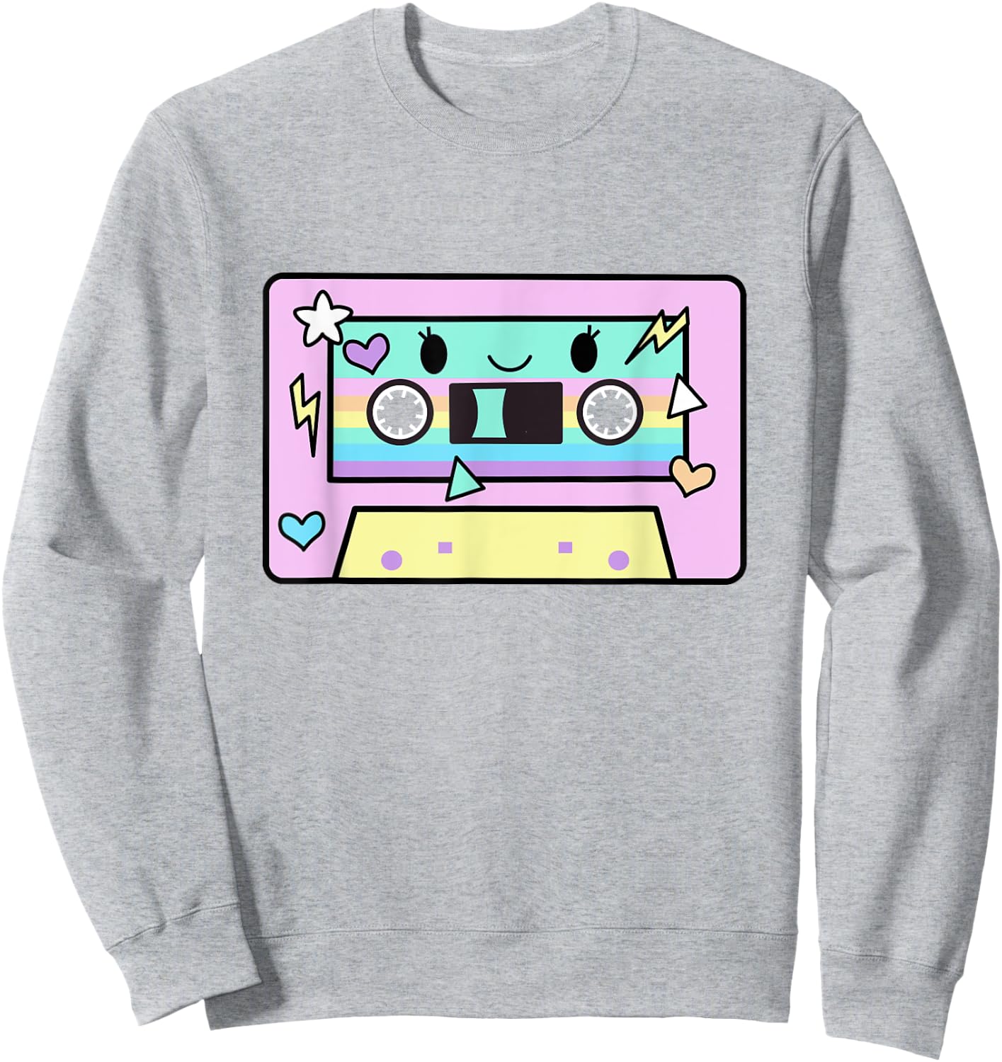 Cassette Tape Shirt Women Cute Kawaii Pastel Colors 80's Sweatshirt - Sweatshirt | Ash