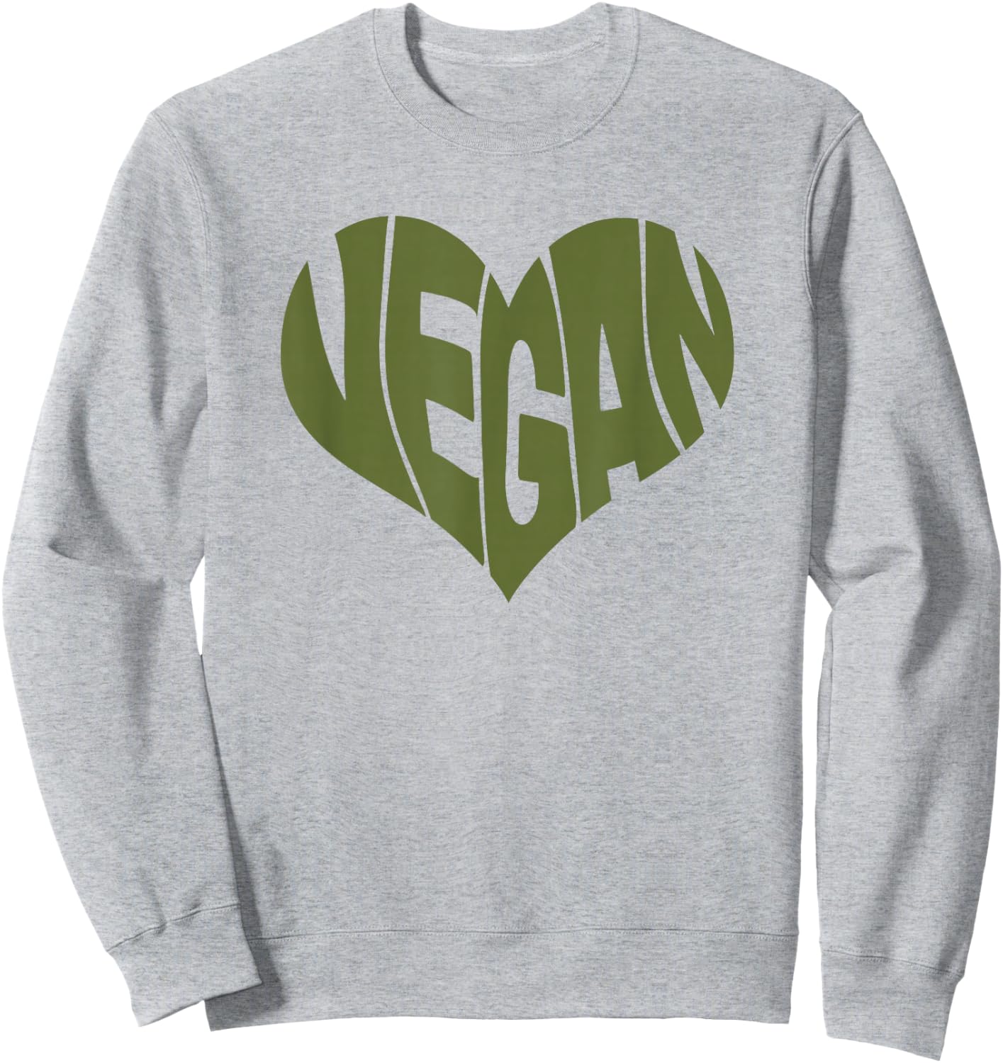 Vegan Saying Heart Shape Design/Promote Plant Based Diet Sweatshirt - Sweatshirt | Ash