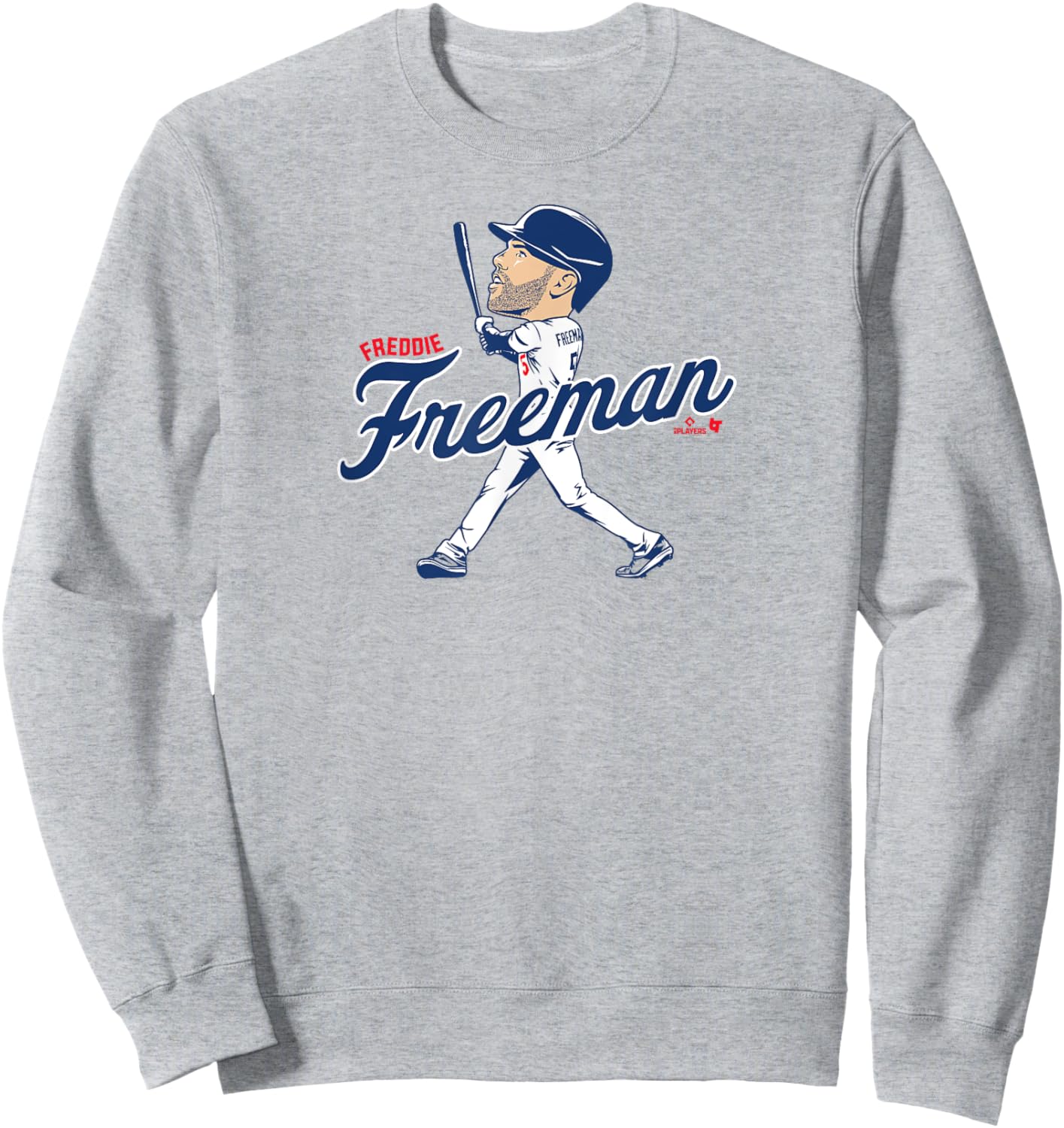 Freddie Freeman: Caricature - Los Angeles Baseball Sweatshirt - Sweatshirt | Ash