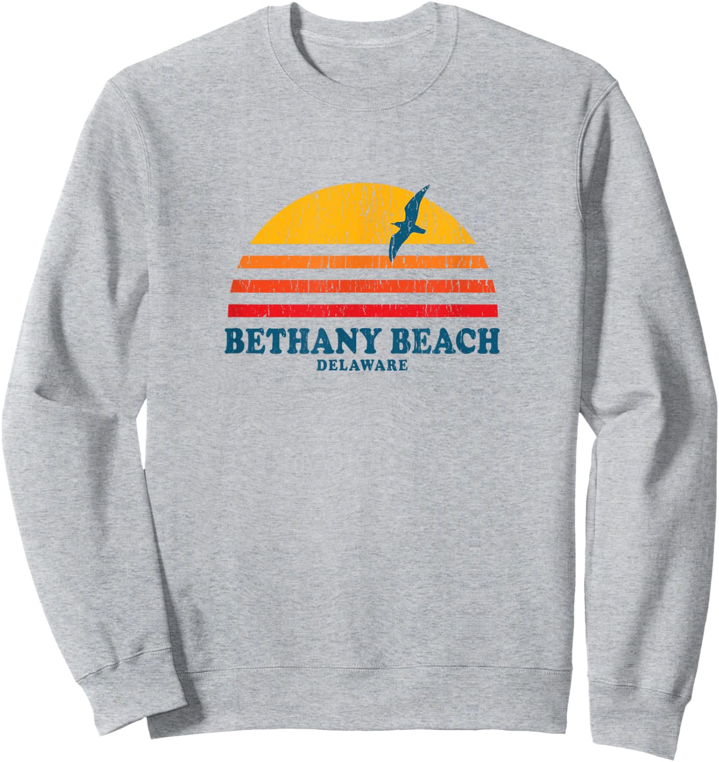 Bethany Beach Delaware DE Vintage Graphic 70s Women Kids Sweatshirt - Sweatshirt | Ash