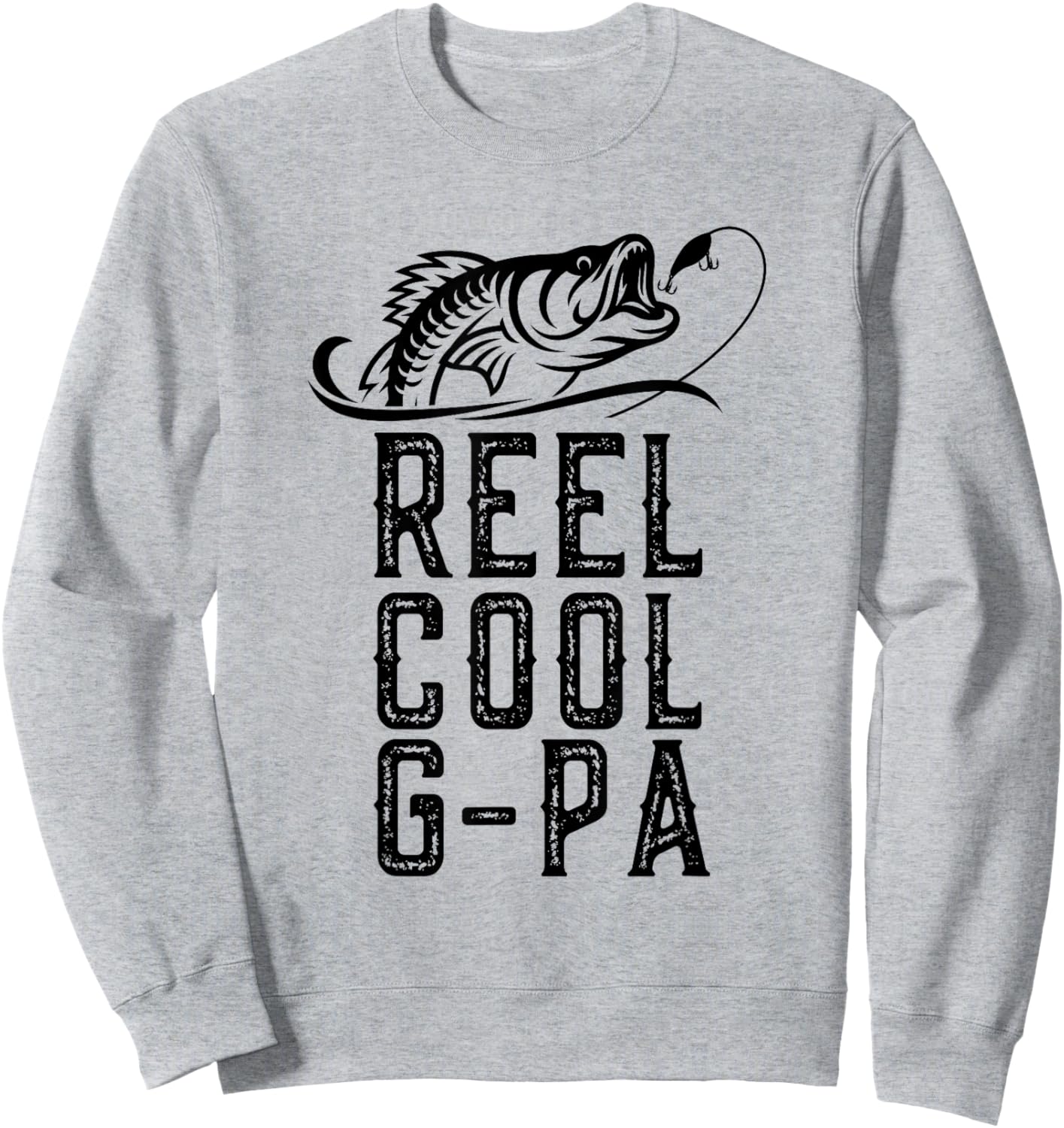 Reel Cool G-Pa Fishing Fisherman Funny Retro GPa Sweatshirt - Sweatshirt | Ash