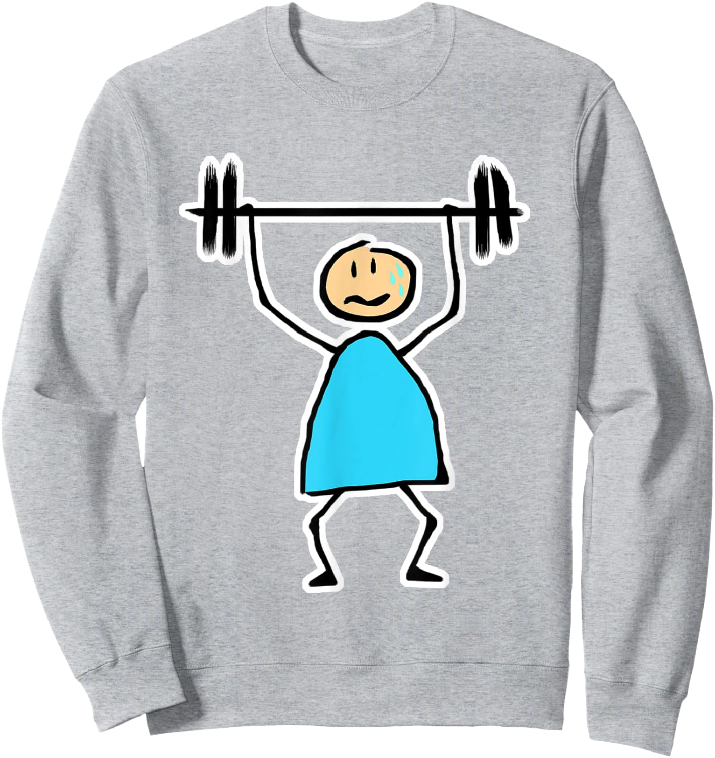 Novelty Store Gym White Small Classic Fit U-Neck Short Sleeve Cartoon Gym Sweatshirt - Sweatshirt | Ash