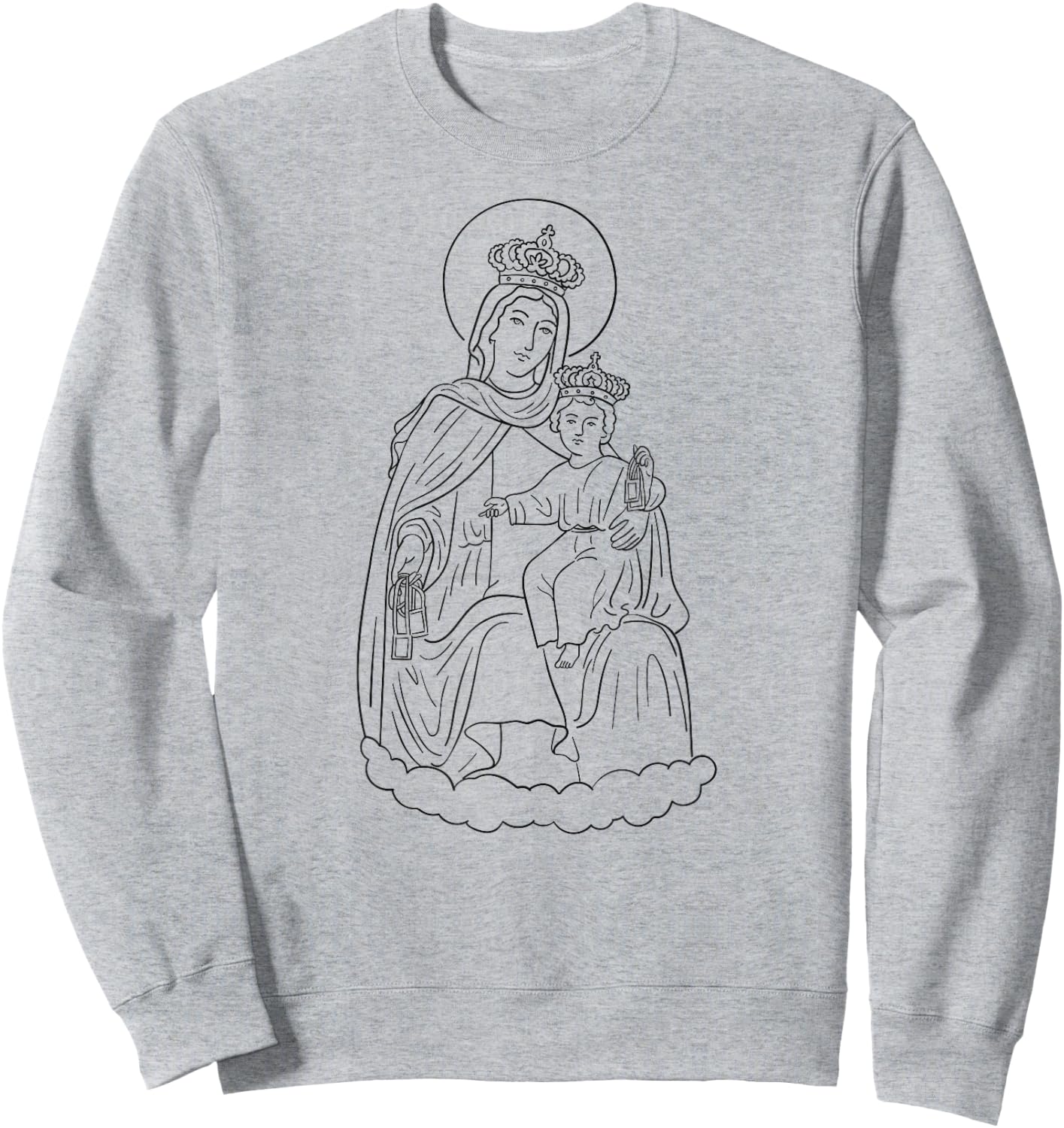 Lady of Mount Carmel - Virgin of Carmel - Virgen del Carmen Sweatshirt - Sweatshirt | Ash