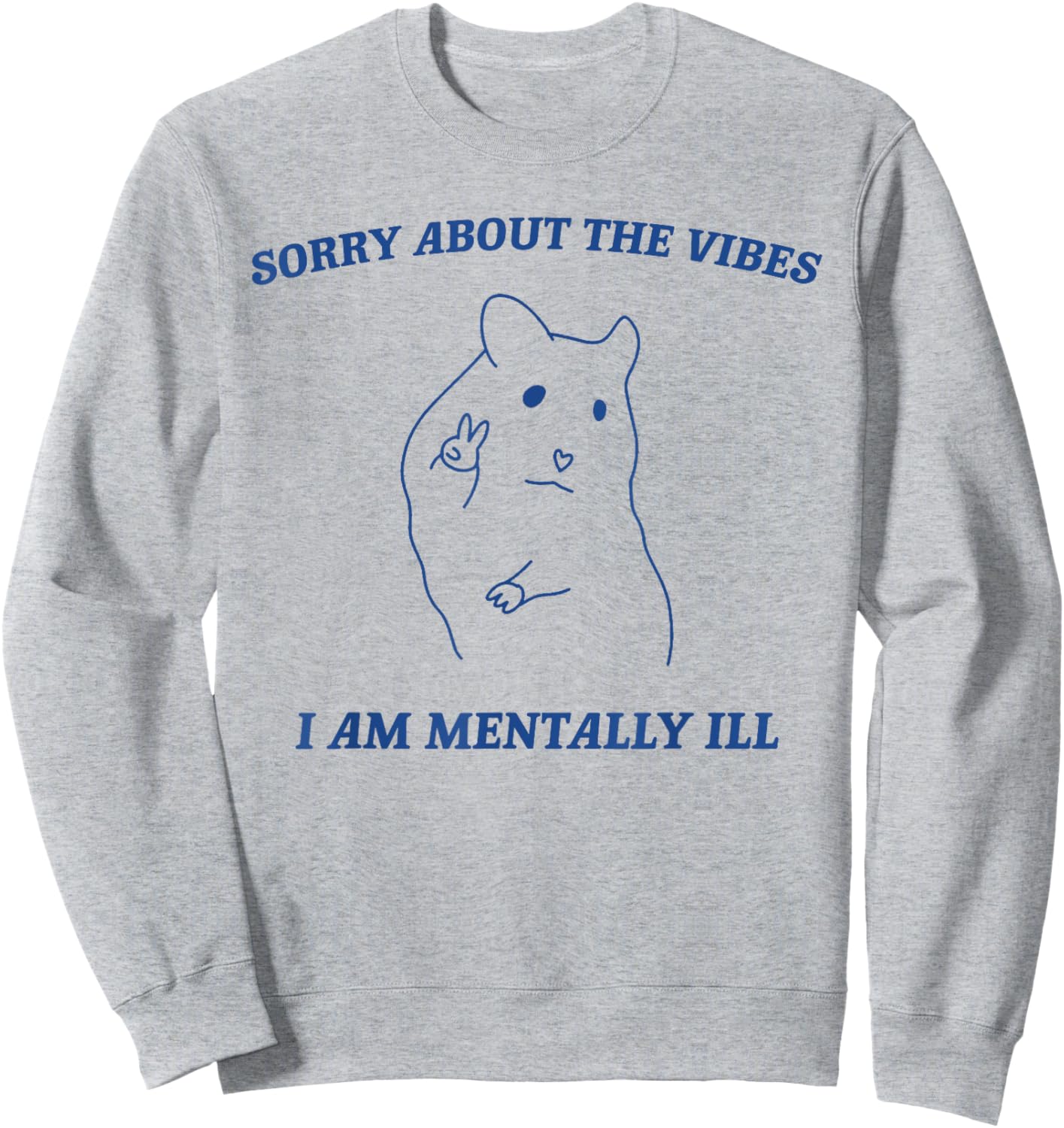 Sorry About the Vibes I'm Mentally Ill Sarcastic Quotes Sweatshirt - Sweatshirt | Ash