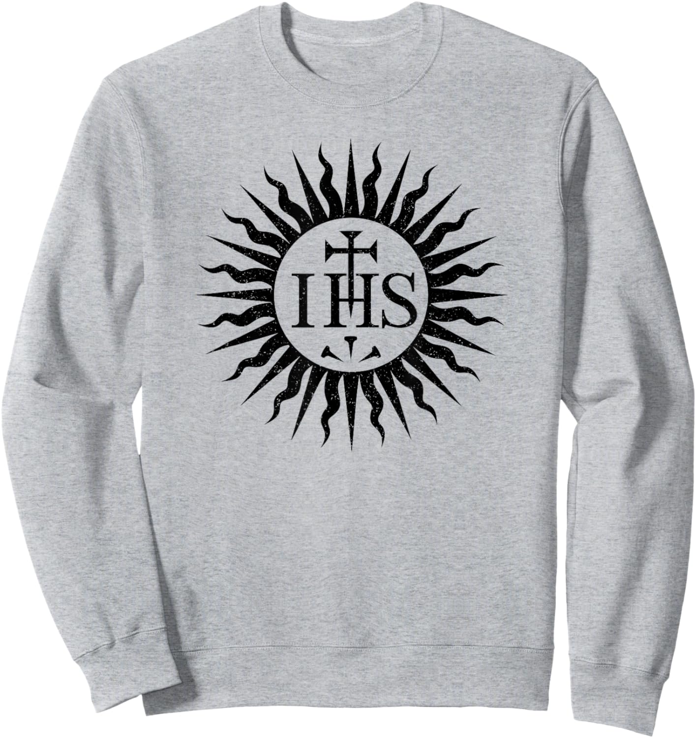 Ihs Symbol Christogram Monogram of Jesus Christ Sweatshirt - Sweatshirt | Ash