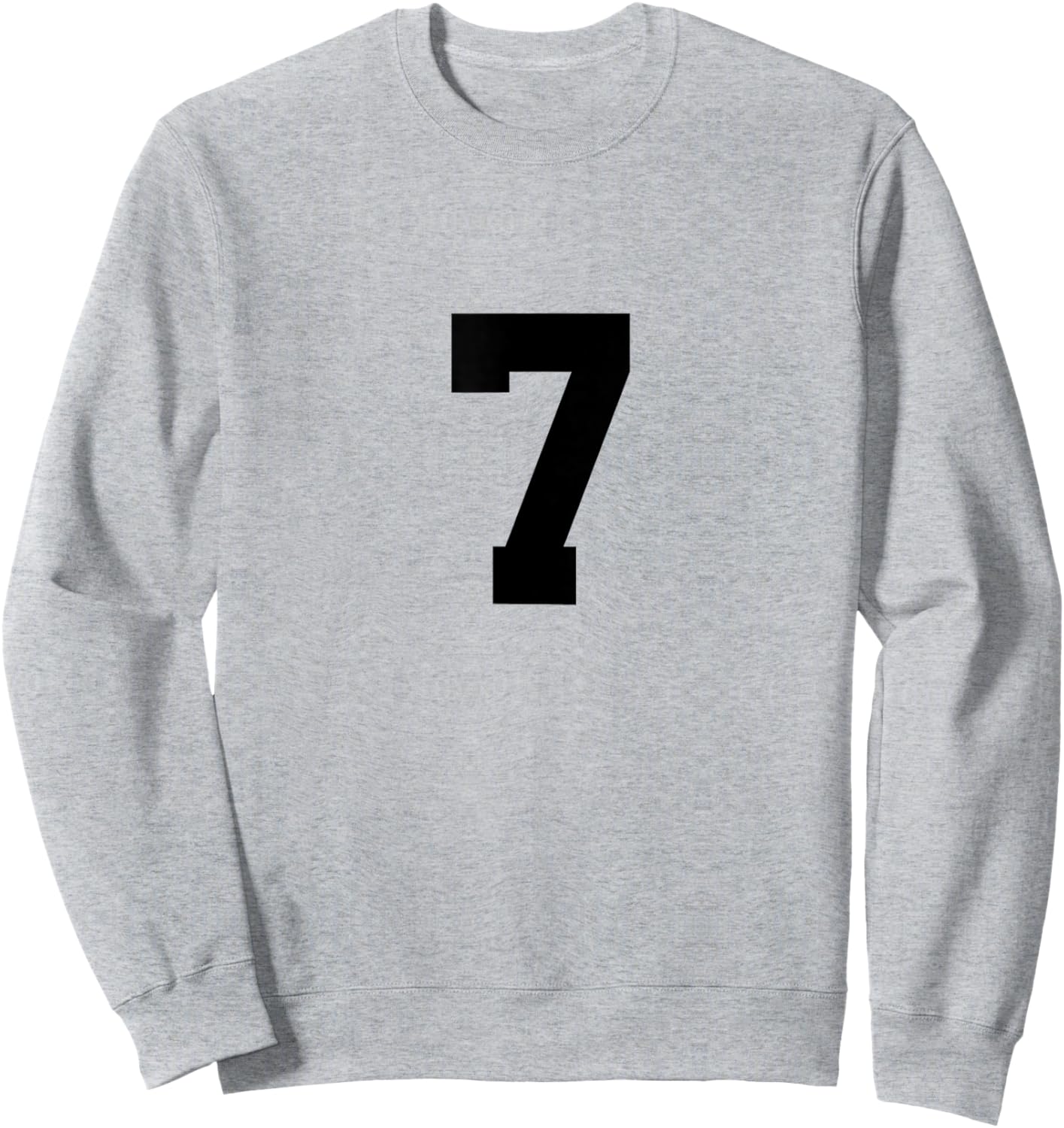 Number 7 (on Front/Back) Sports Team Jersey Number Sweatshirt - Sweatshirt | Ash