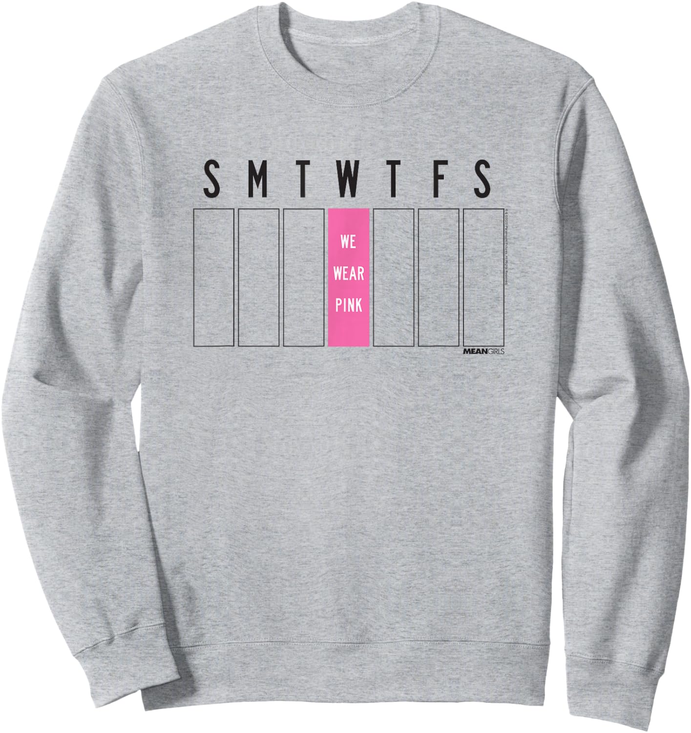 Mean Girls Weekly Calendar Wednesdays We Wear Pink Y2K Movie Sweatshirt - Sweatshirt | Ash
