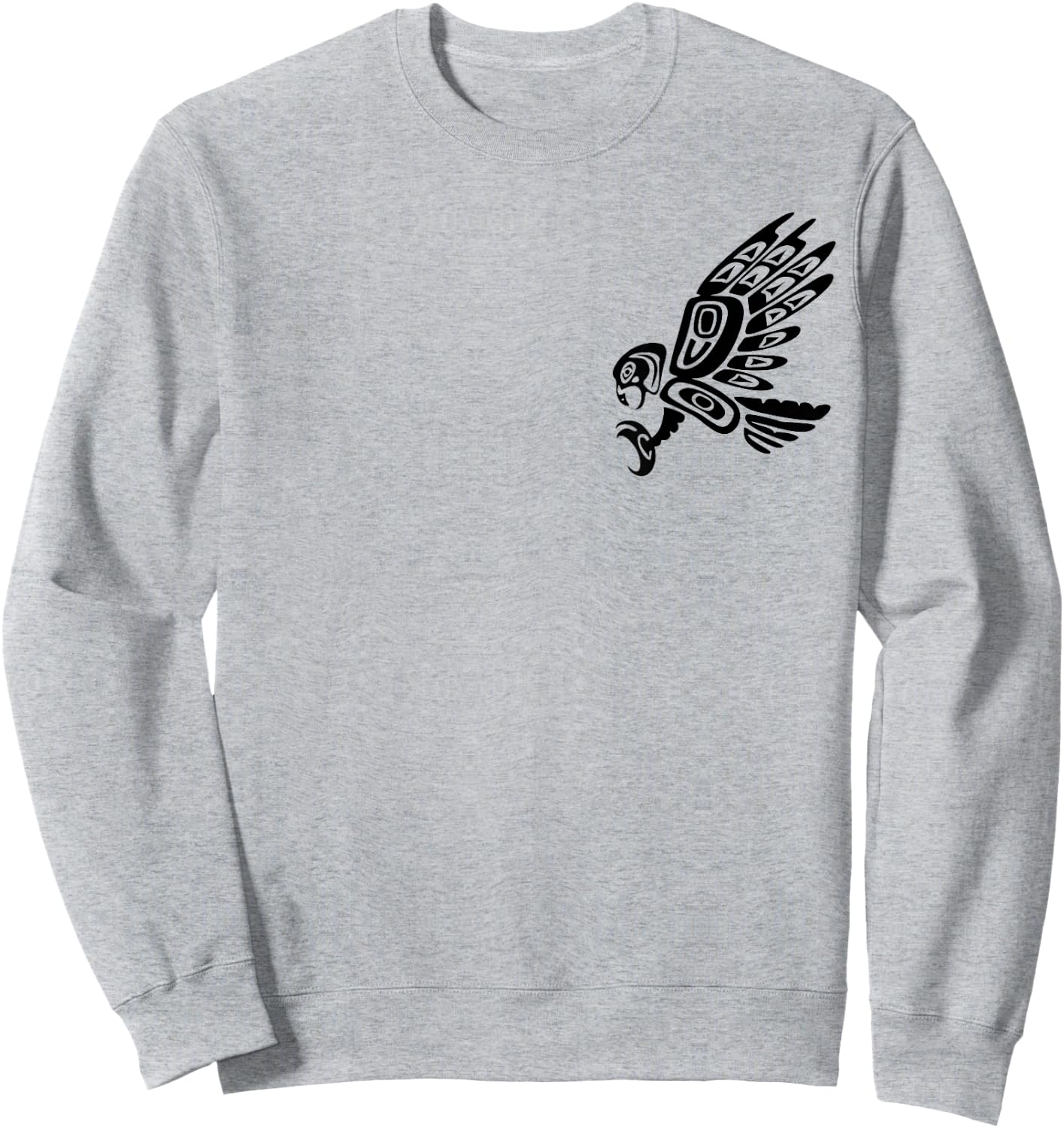 Falcon Abstract Haida Art Pacific Northwest Coast Bird Sweatshirt - Sweatshirt | Ash