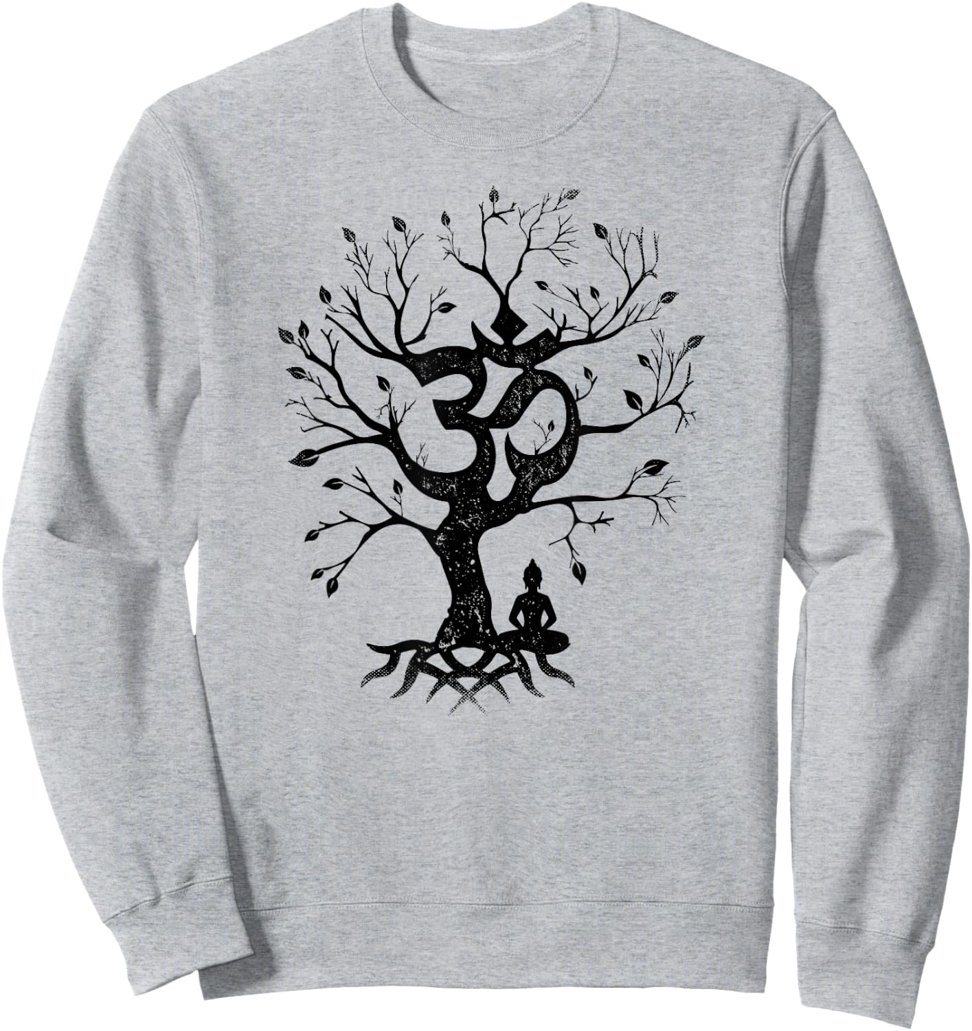 Tree of Life and Ohm Symbol Design or Men Om Sweatshirt - Sweatshirt | Ash