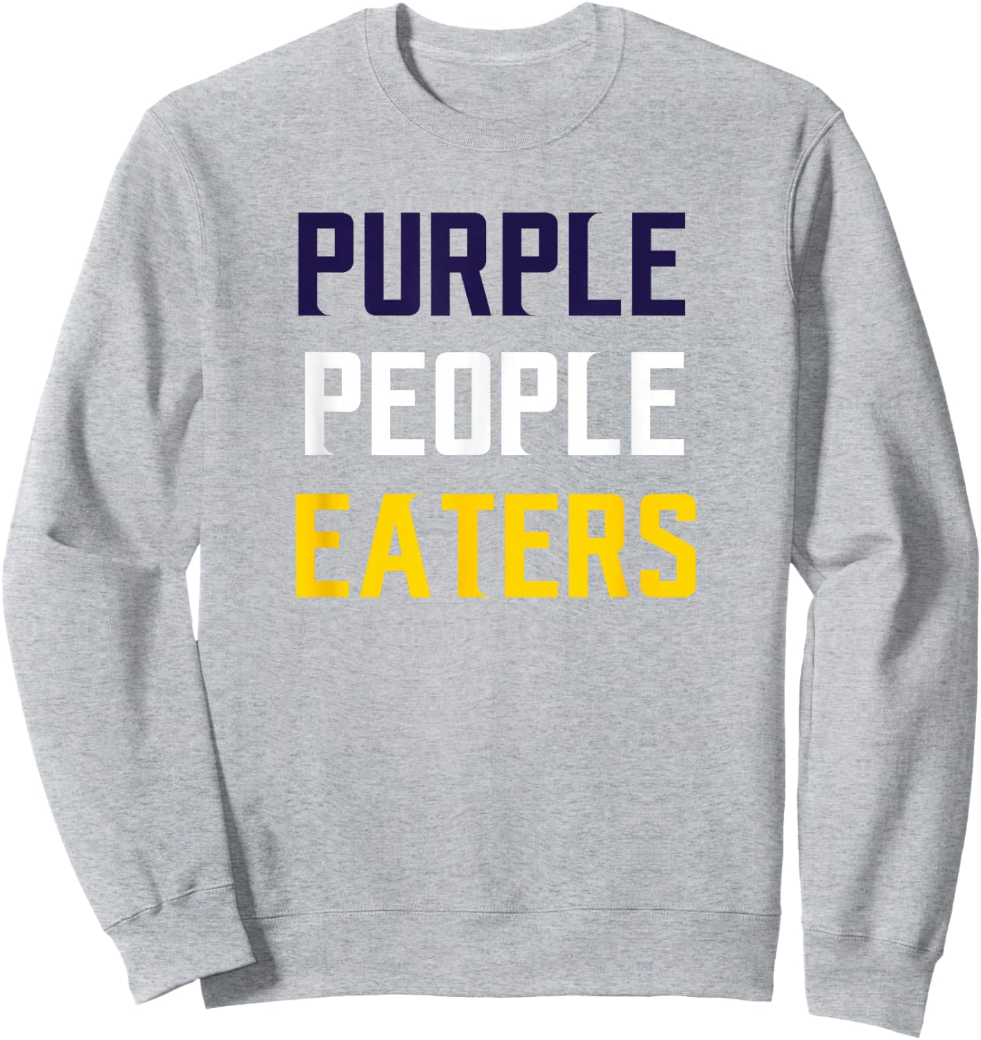 Casual Biscuits Purple People Eaters Football , Grey, Small, Short Sleeve, , Classic Fit, Polyester 100%, Letter Print, Sports Fans, Casual Wear Lovers, -Adults Sweatshirt - Sweatshirt | Ash