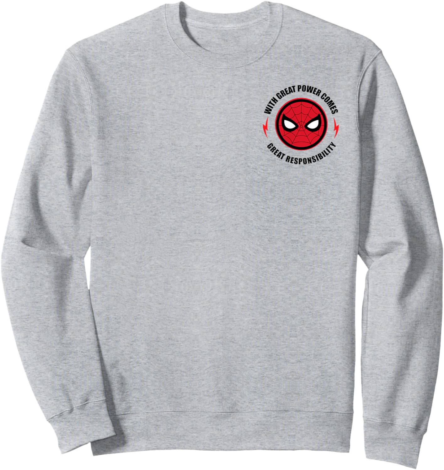 Marvel Spider-Man With Great Power Great Responsibility Icon Sweatshirt - Sweatshirt | Ash