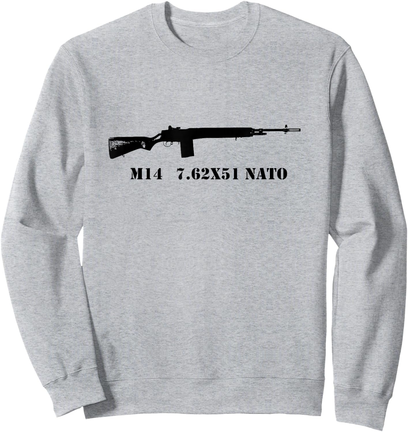 M14 Shirt, M-14 Vietnam US Military 7.62 NATO Sweatshirt - Sweatshirt | Ash