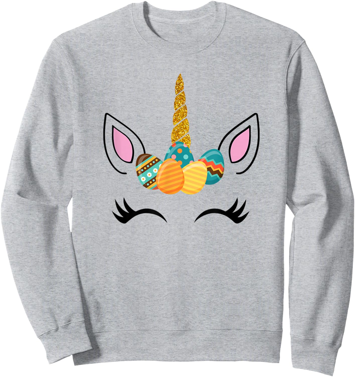 Unicorn Easter Shirt egg easter for Girls & Women Sweatshirt - Sweatshirt | Ash