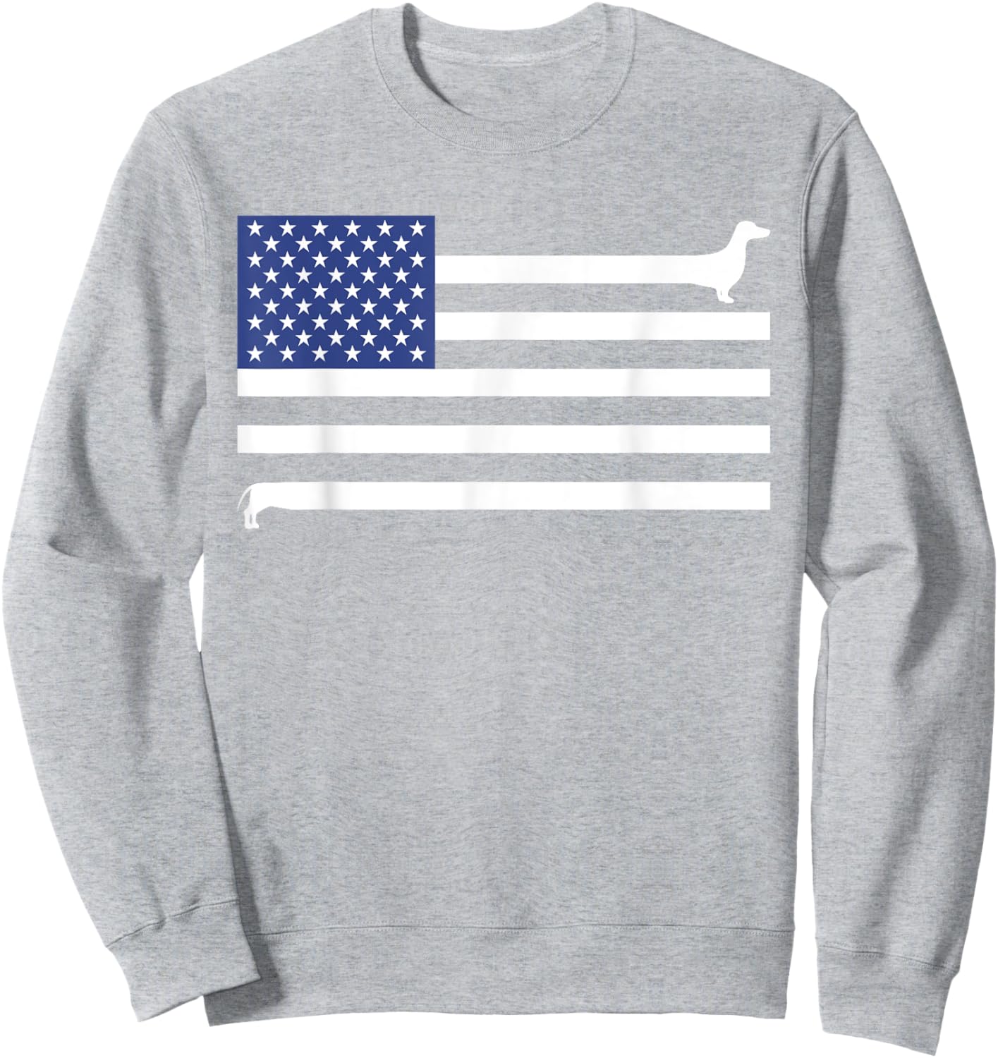 American Flag Dachshund Patriotic Doxie Lover 4th of July Sweatshirt - Sweatshirt | Ash