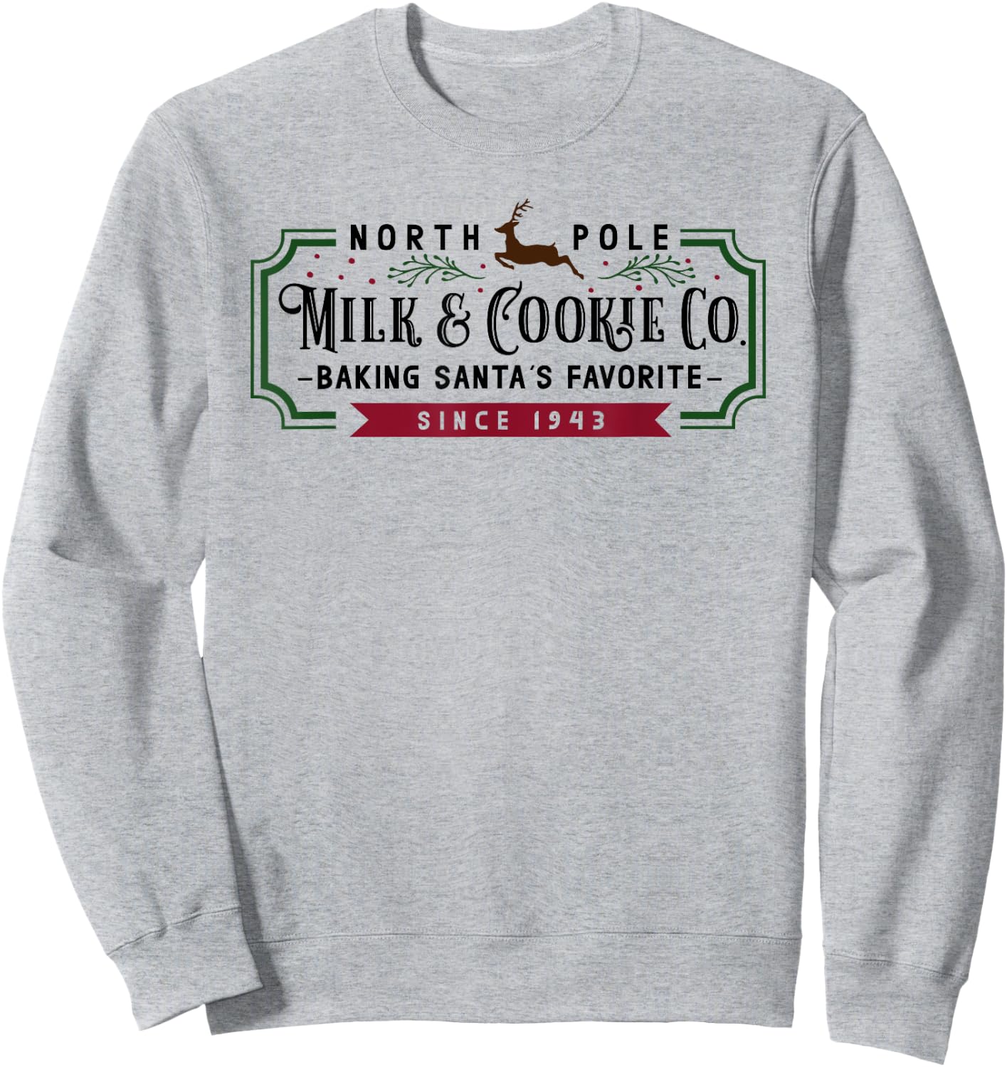 Christmas North Pole Milk and Cookie Co Sweatshirt - Sweatshirt | Ash