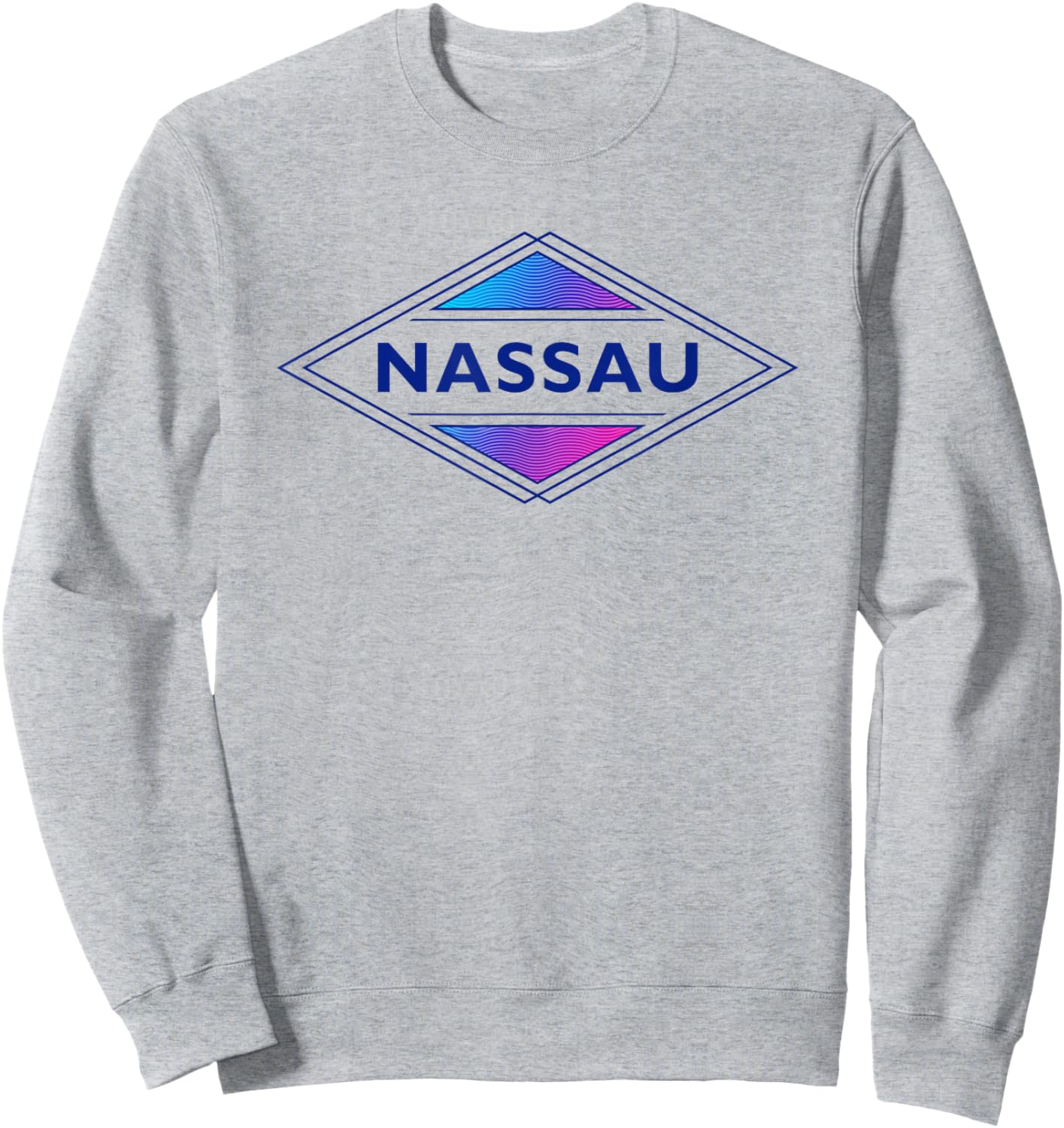 Nassau Bahamas Colorful Retro Men Cruise Souvenir Sweatshirt - Sweatshirt | Ash