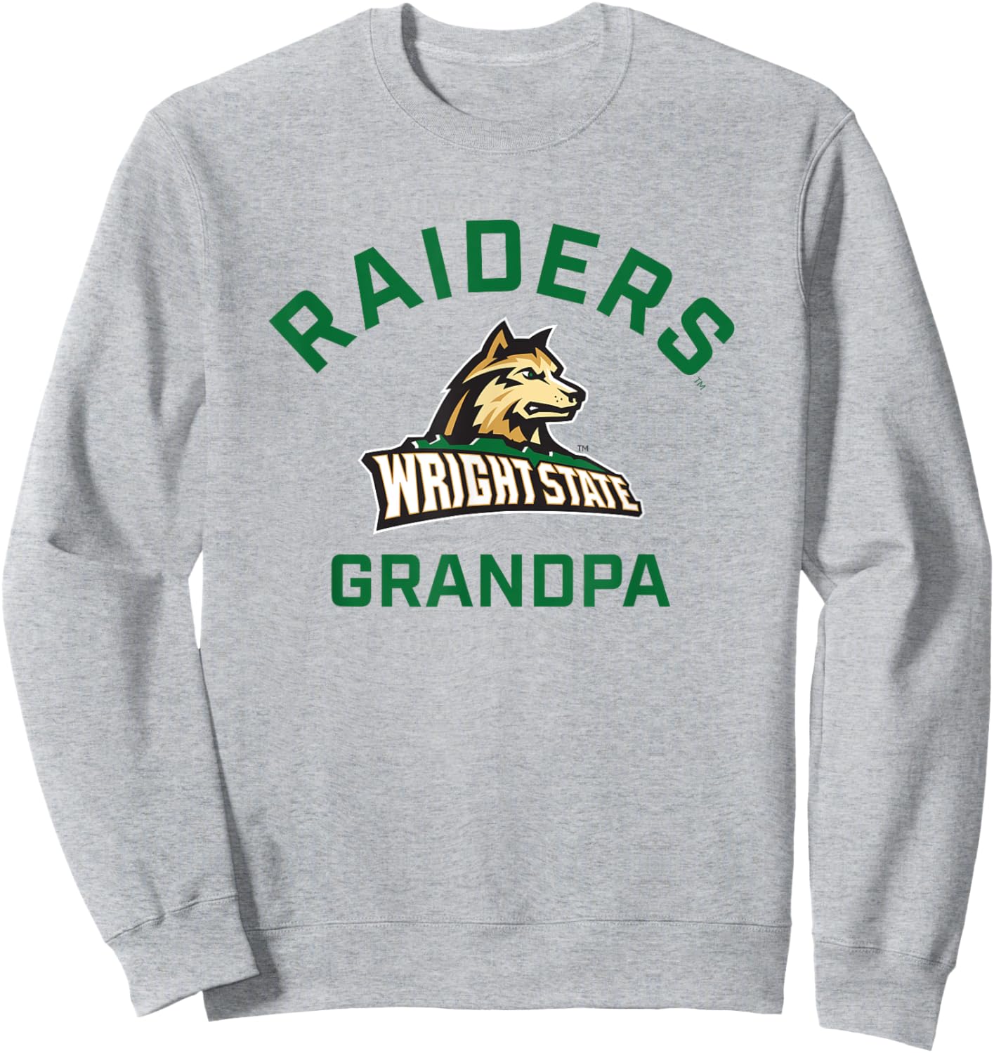 Wright State University WSU Raiders Arched Grandpa Sweatshirt - Sweatshirt | Ash