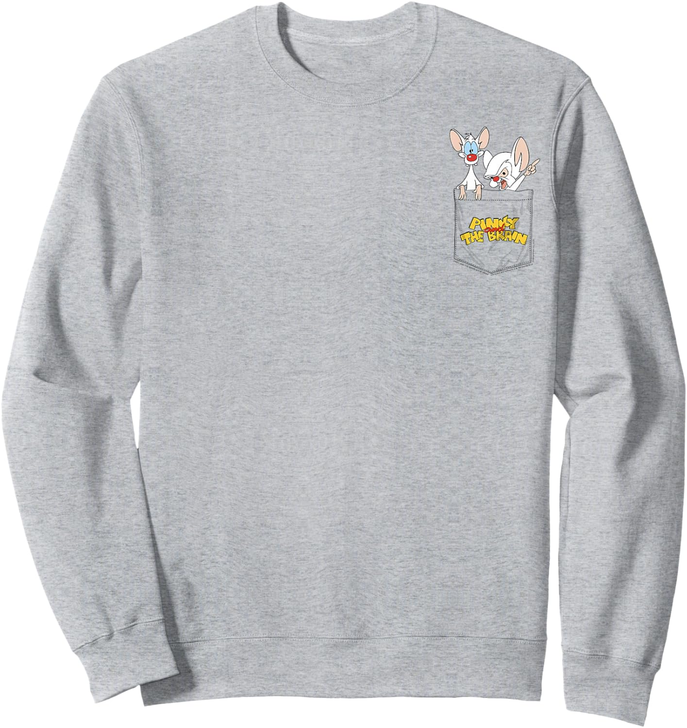 Pinky and The Brain Faux Pocket Small Sweatshirt - Sweatshirt | Ash