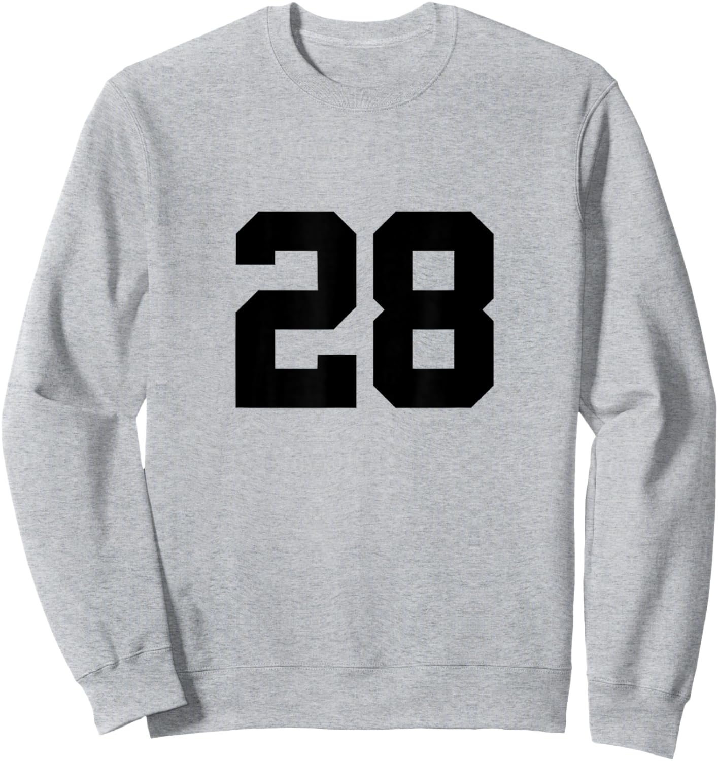 Number 28 (on Front / Back) Sports Team Jersey Number Sweatshirt - Sweatshirt | Ash