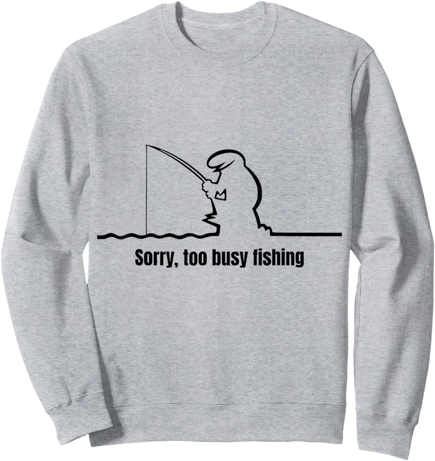 La Linea Stil Text Entschuldigung, DASS ich mit dem Angeln beschäftigt Bin Sweatshirt - Sweatshirt | Ash