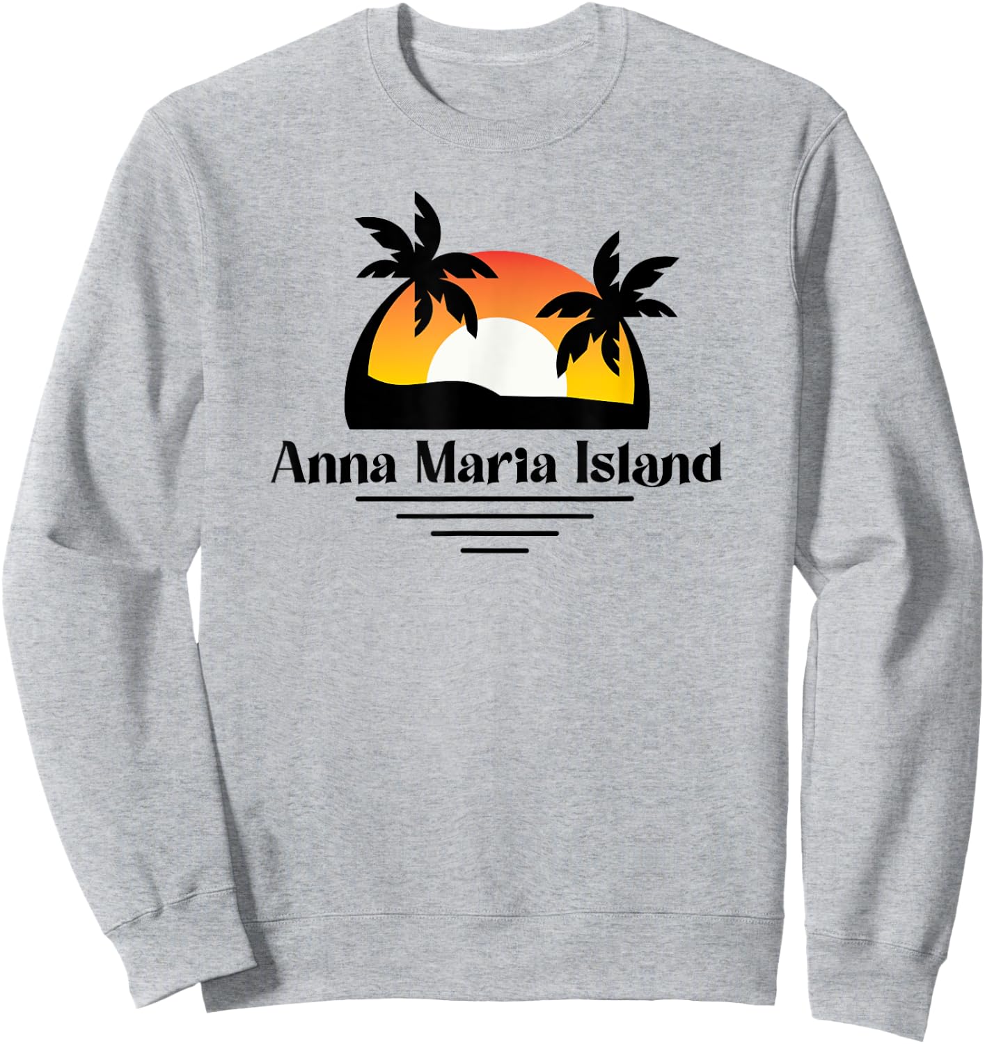 Anna Maria Island Beach Florida Vacation Palm Tree Sunset Sweatshirt - Sweatshirt | Ash
