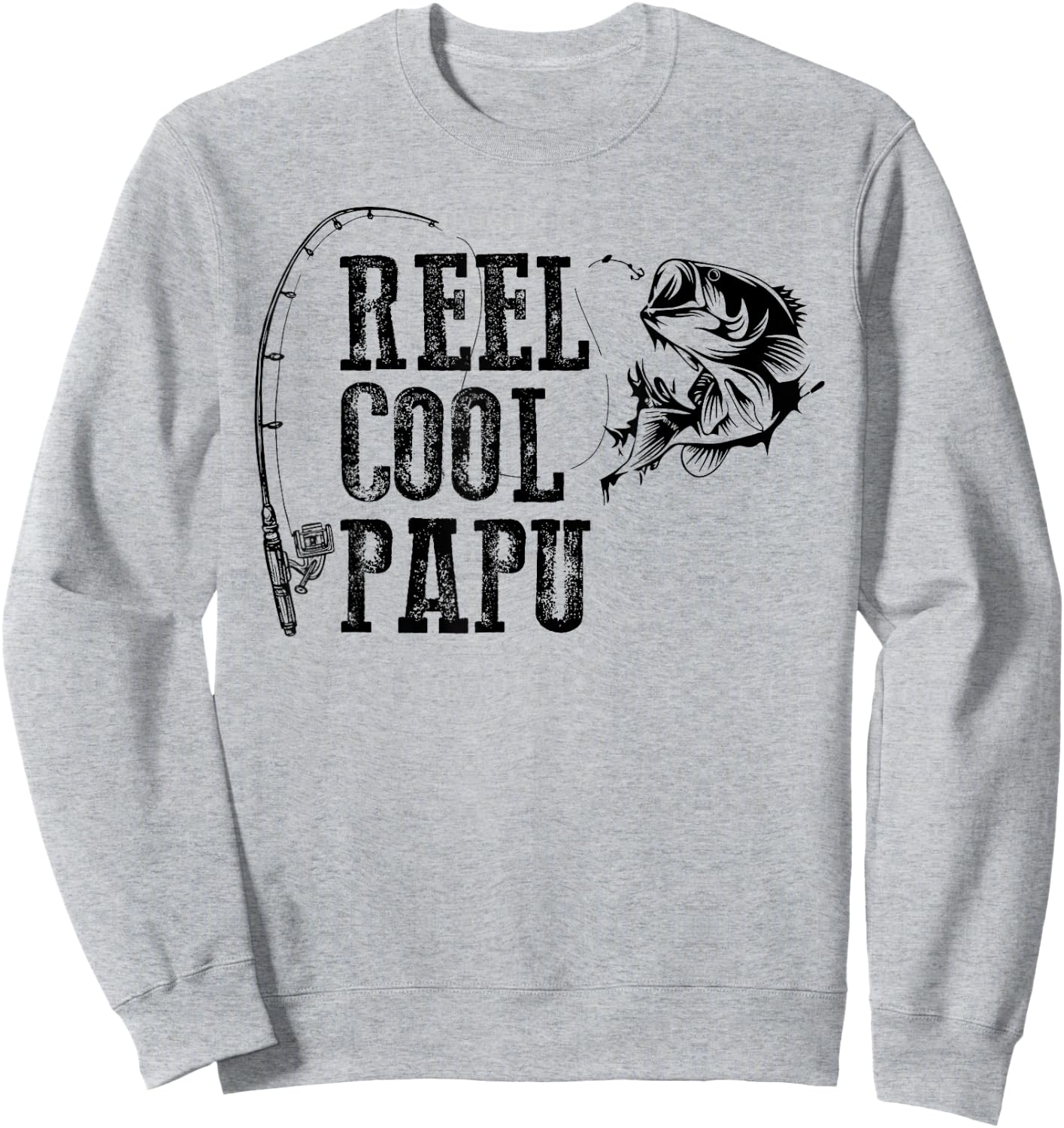Papu Fishing: Reel Cool Papu Funny Gift Sweatshirt - Sweatshirt | Ash