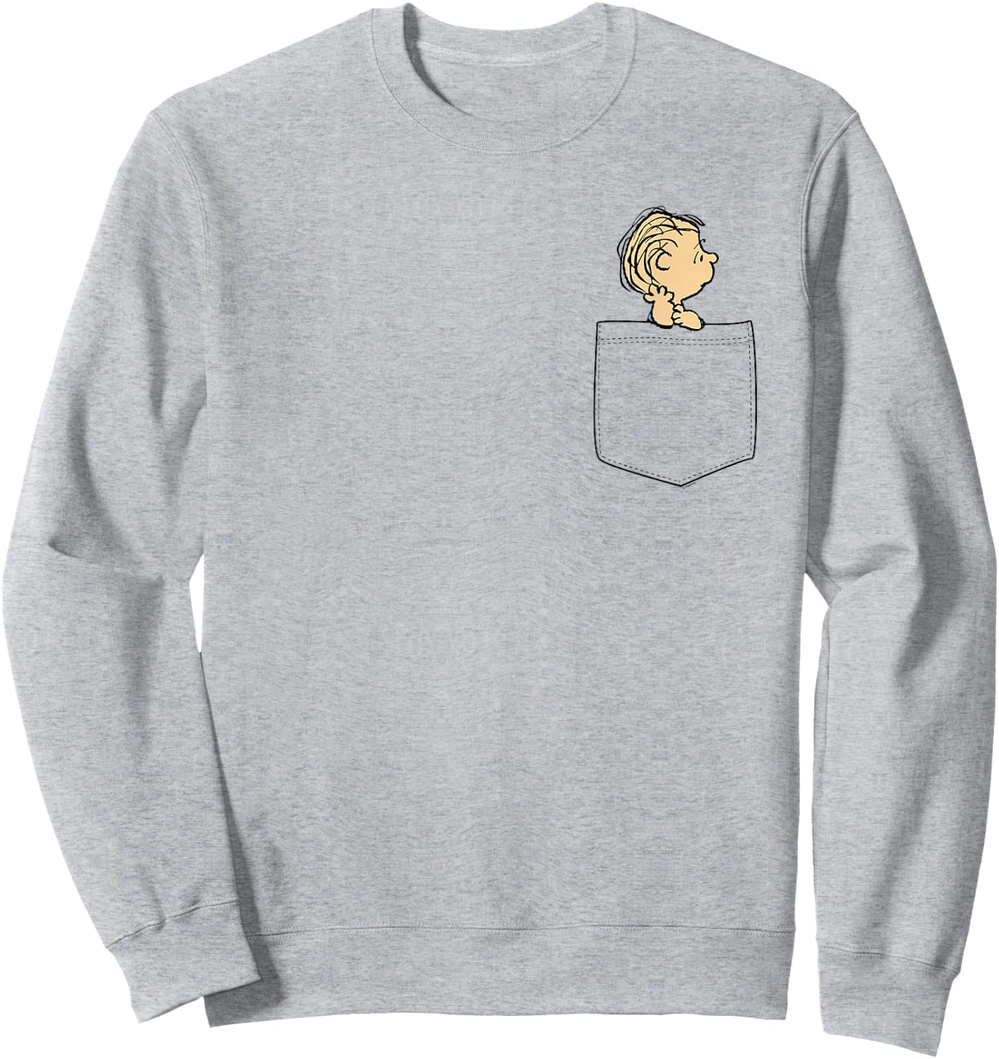 Peanuts Linus Faux Pocket Sweatshirt - Sweatshirt | Ash