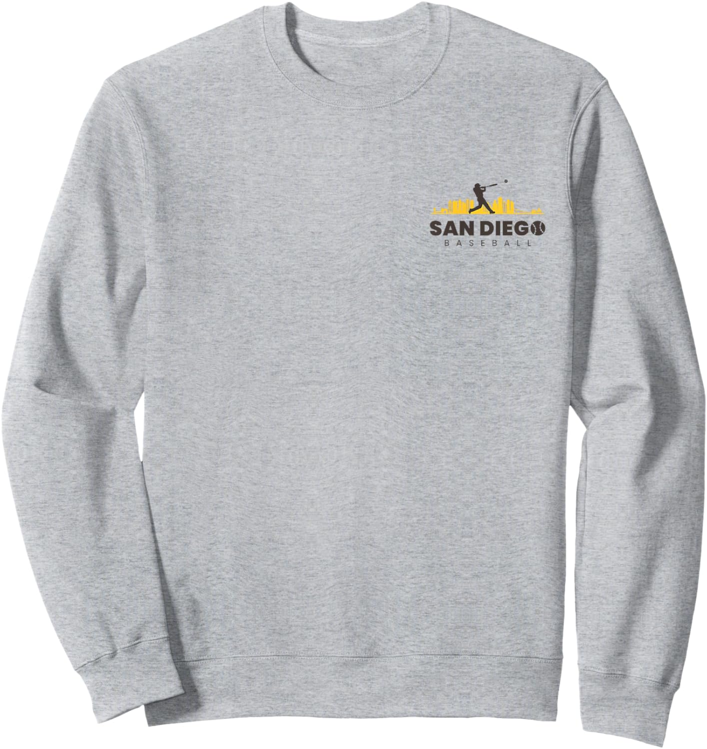 San Diego Baseball Vintage Minimalist Retro Baseball Lover Sweatshirt - Sweatshirt | Ash