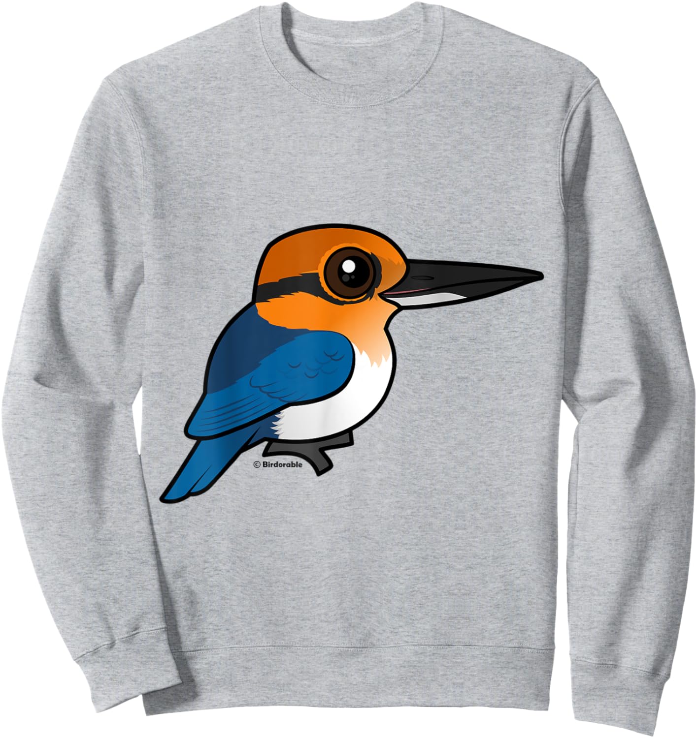 Birdorable Guam Kingfisher Bird Extinct in the Wild Sweatshirt - Sweatshirt | Ash