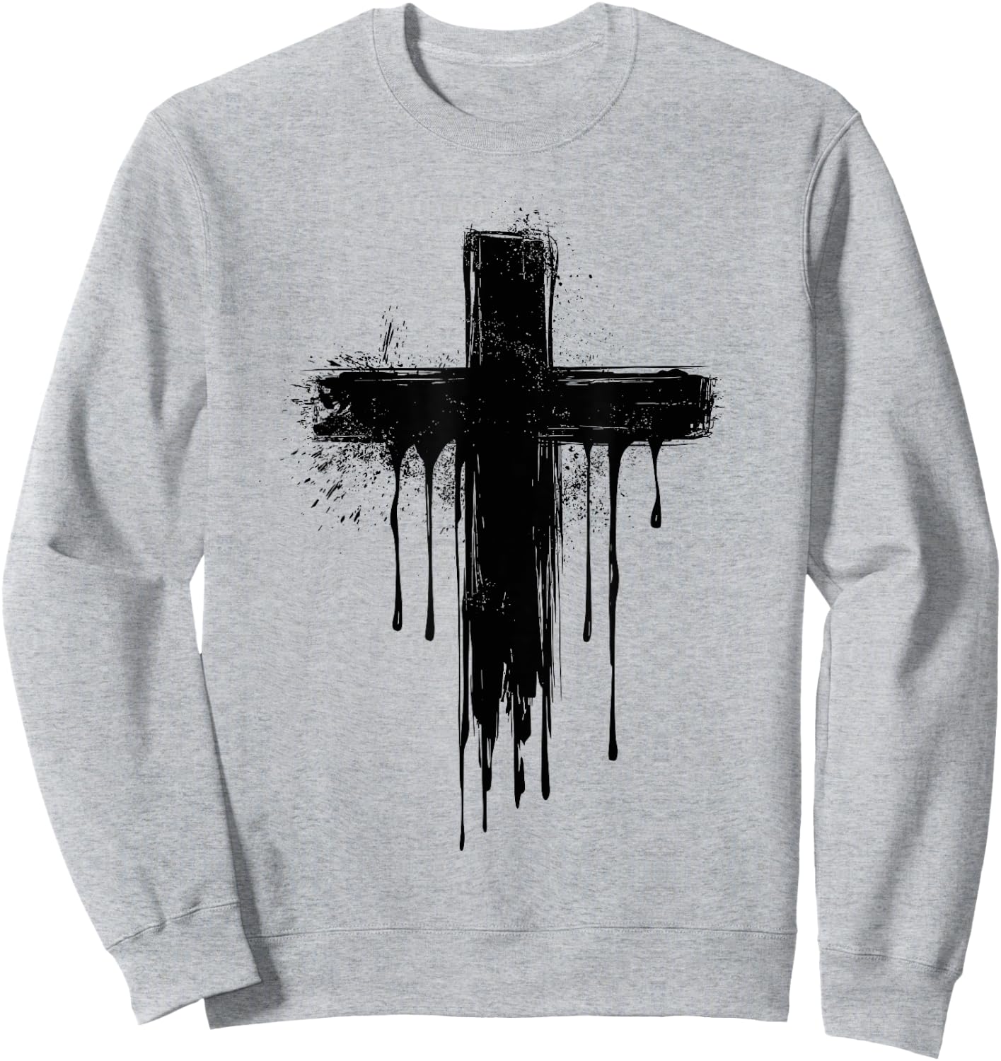 Christian Dripping Cross Sweatshirt - Sweatshirt | Ash