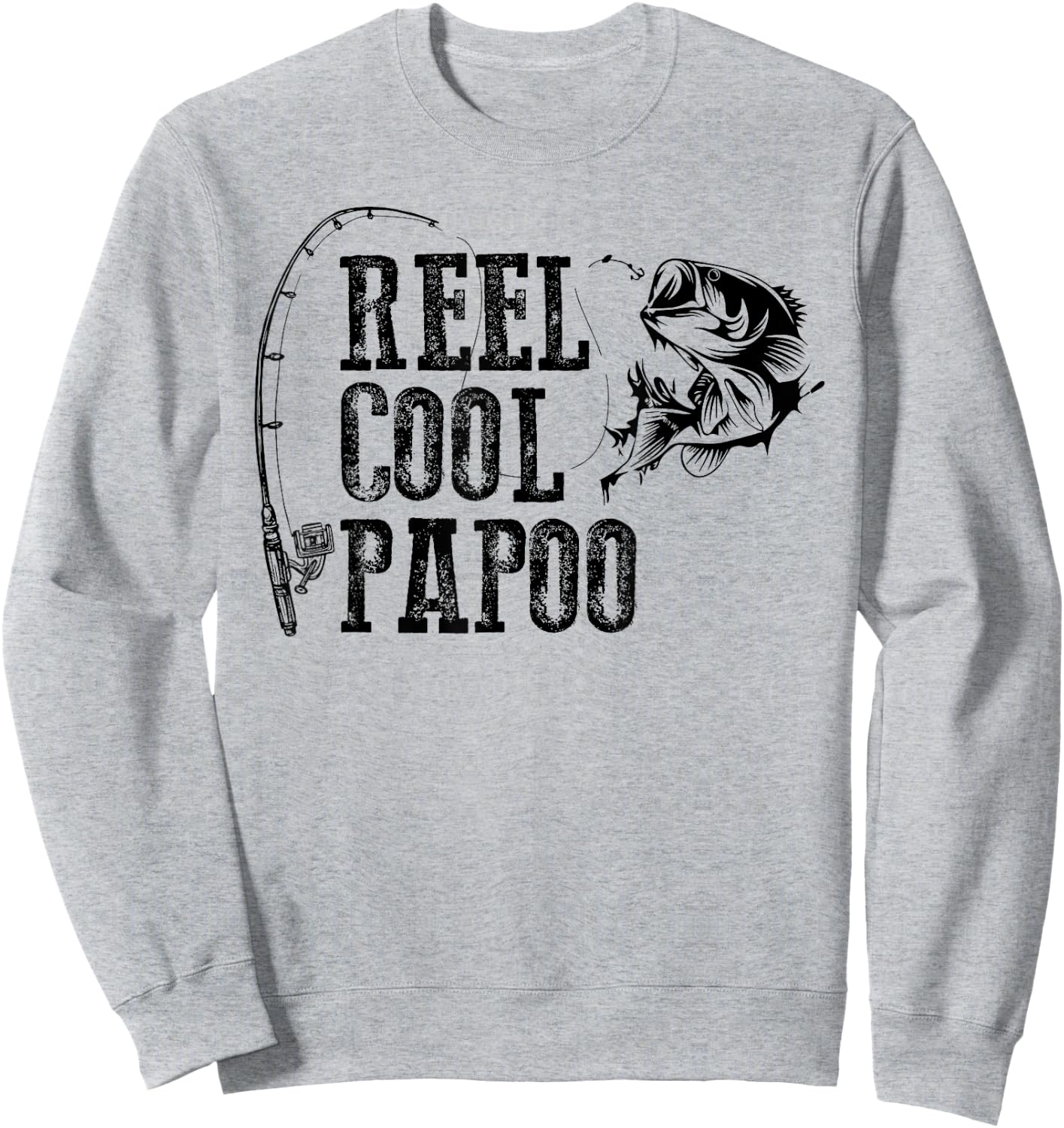Papoo Fishing: Reel Cool Papoo Funny Gift Sweatshirt - Sweatshirt | Ash