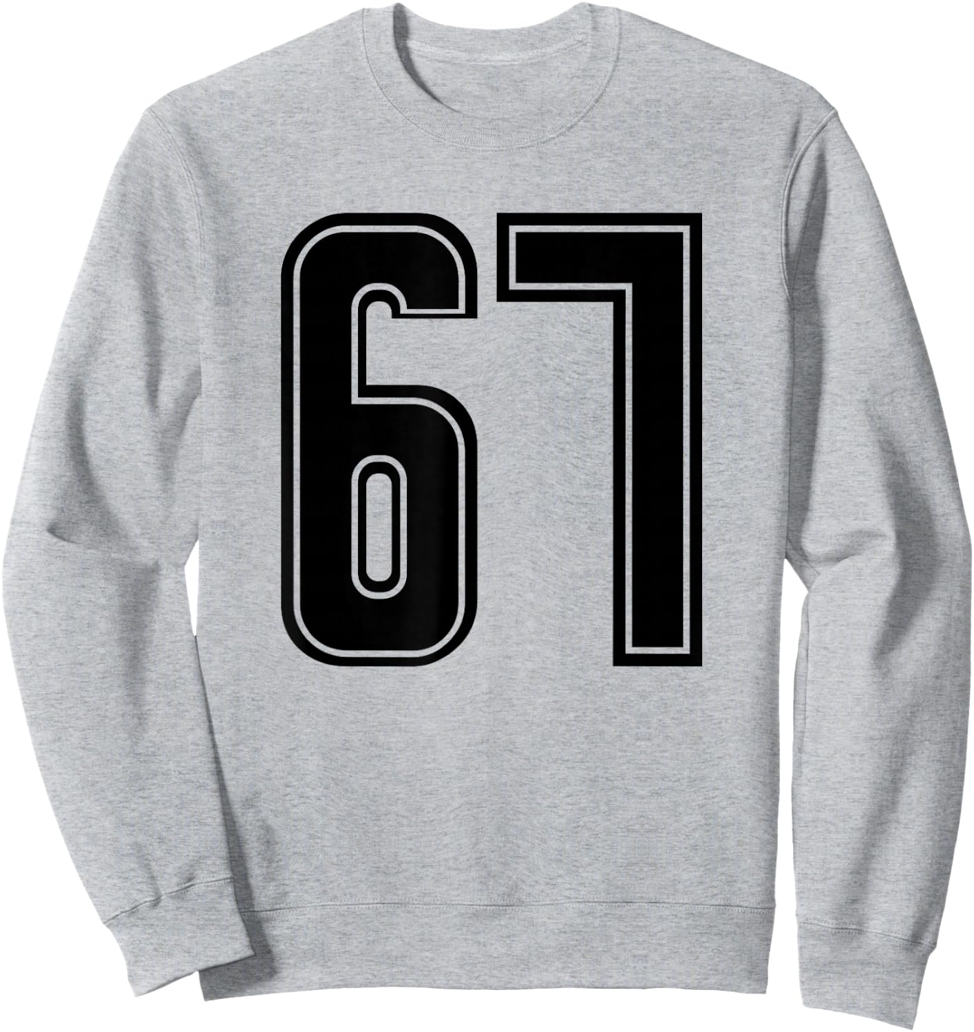 Black Sports Team Number 67 Sweatshirt - Sweatshirt | Ash