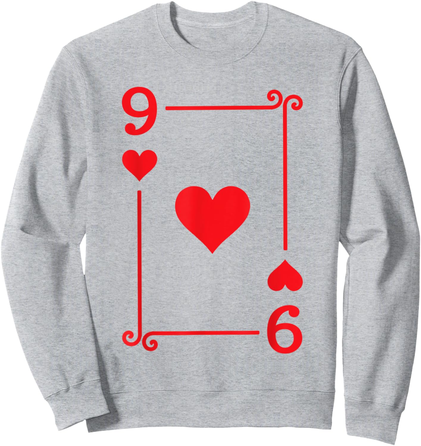 Playing Cards Costume - 9 Hearts Card - Nine Card Sweatshirt - Sweatshirt | Ash