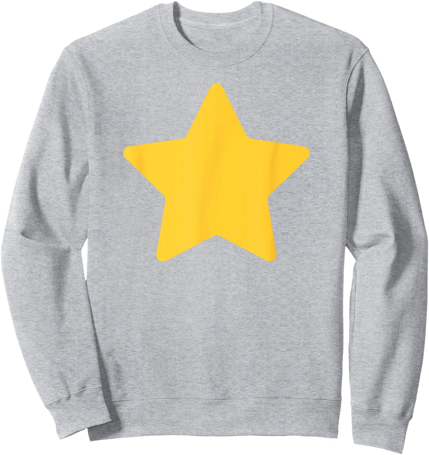 Classic Big Yellow Star Graphic on Front for Kids Sweatshirt - Sweatshirt | Ash