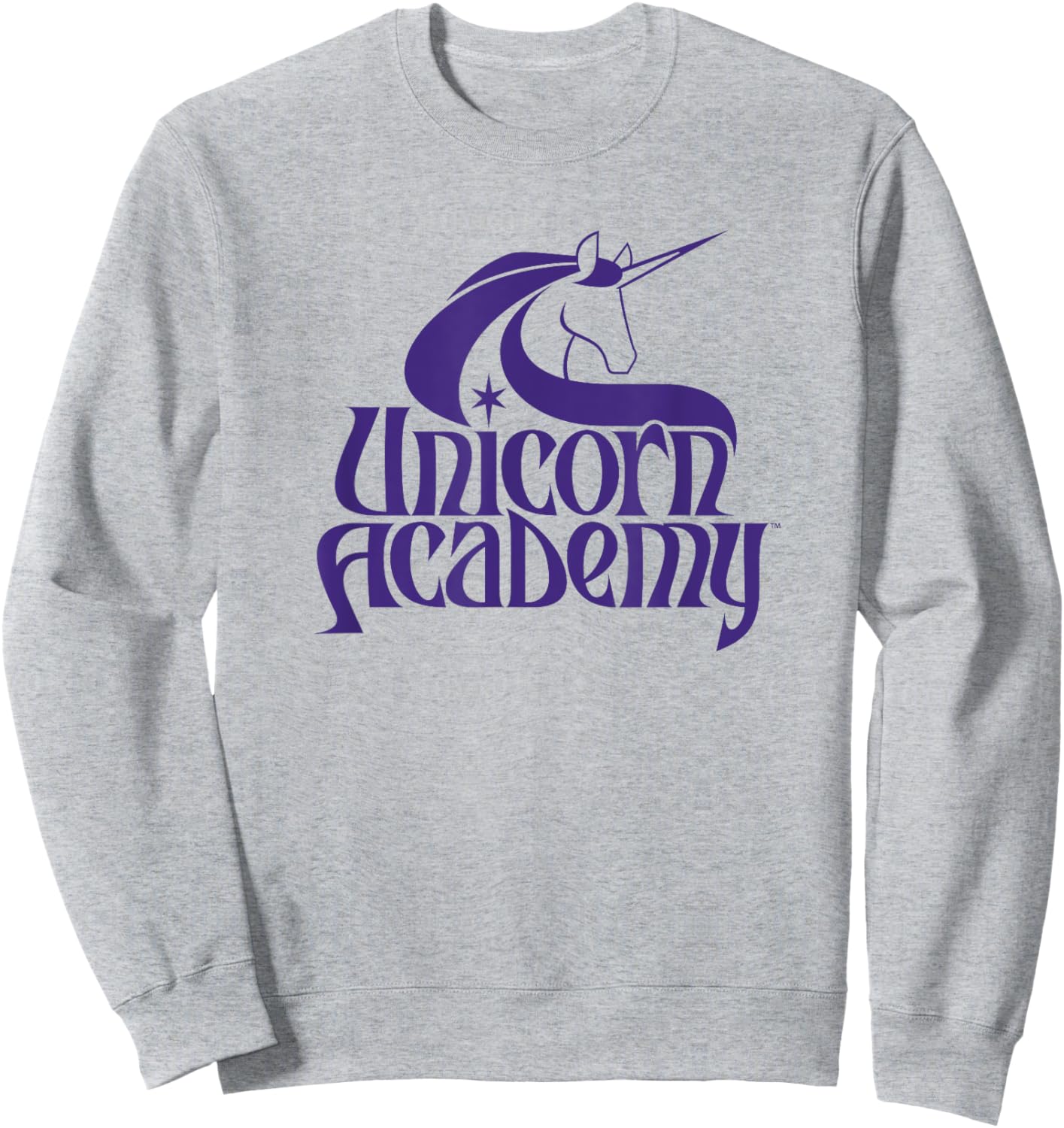 Unicorn Academy Silhouettes Graphic Front and Back Print Sweatshirt - Sweatshirt | Ash
