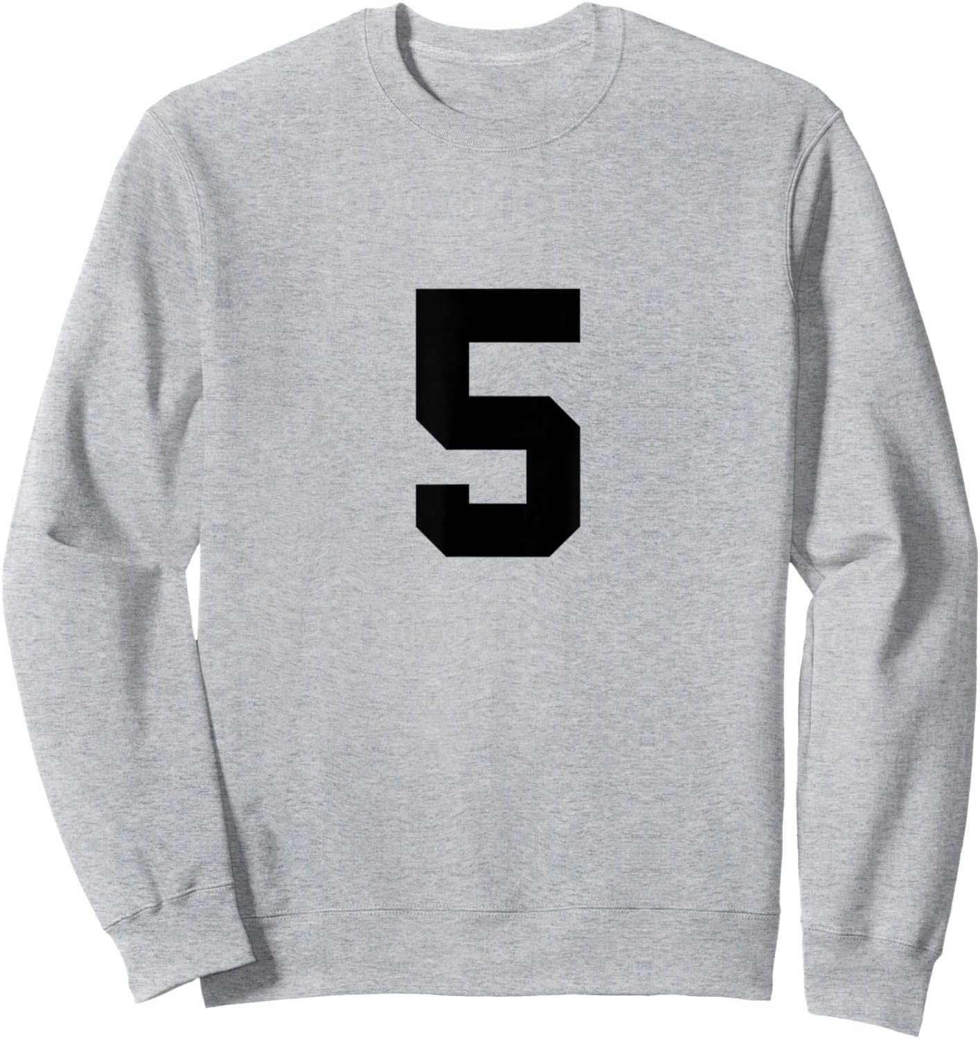 Number 5 (on Front / Back) Sports Team Jersey Number Sweatshirt - Sweatshirt | Ash