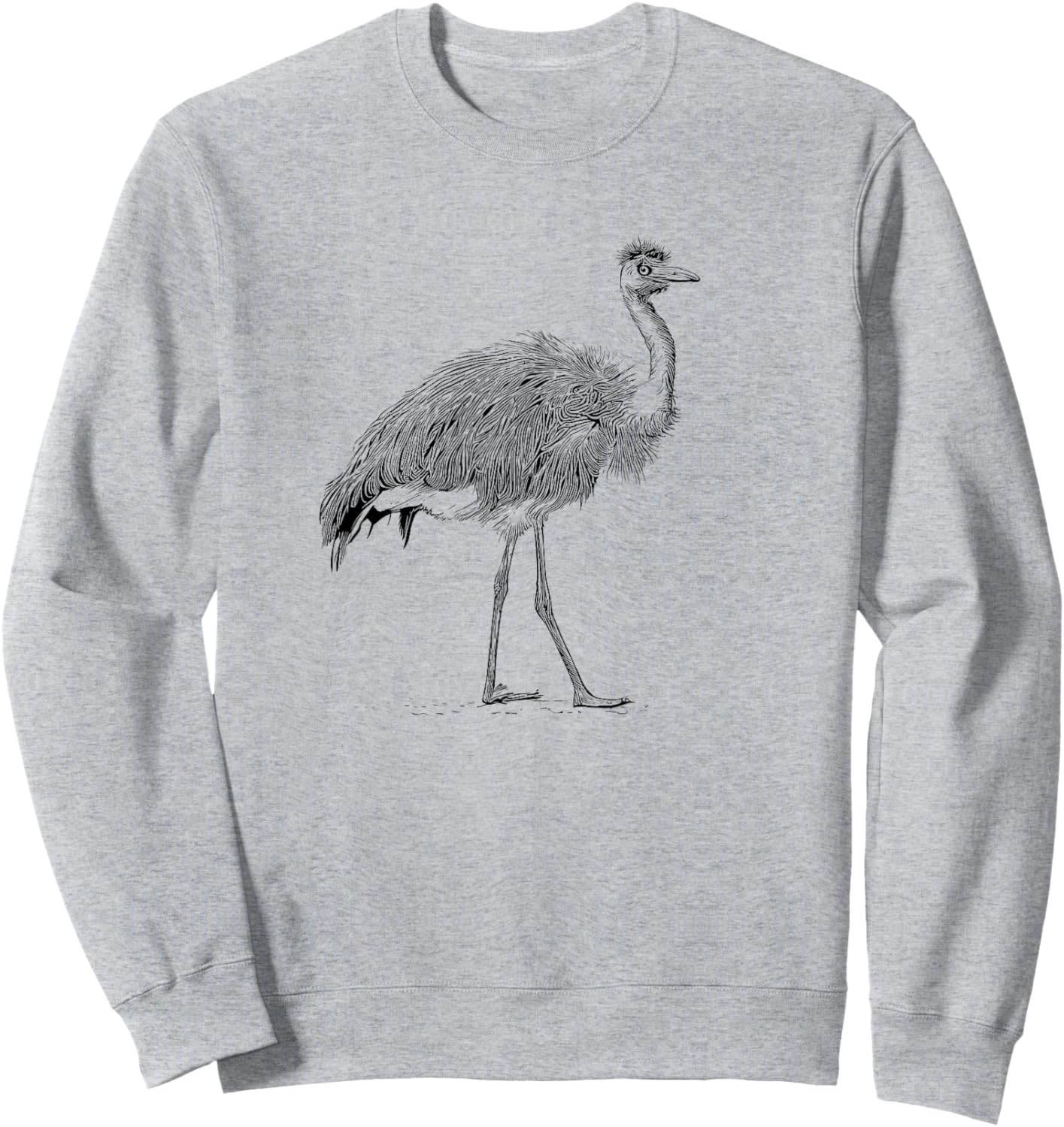 Zookeeper Retro Illustration Vintage Flightless Emu Lover Sweatshirt - Sweatshirt | Ash