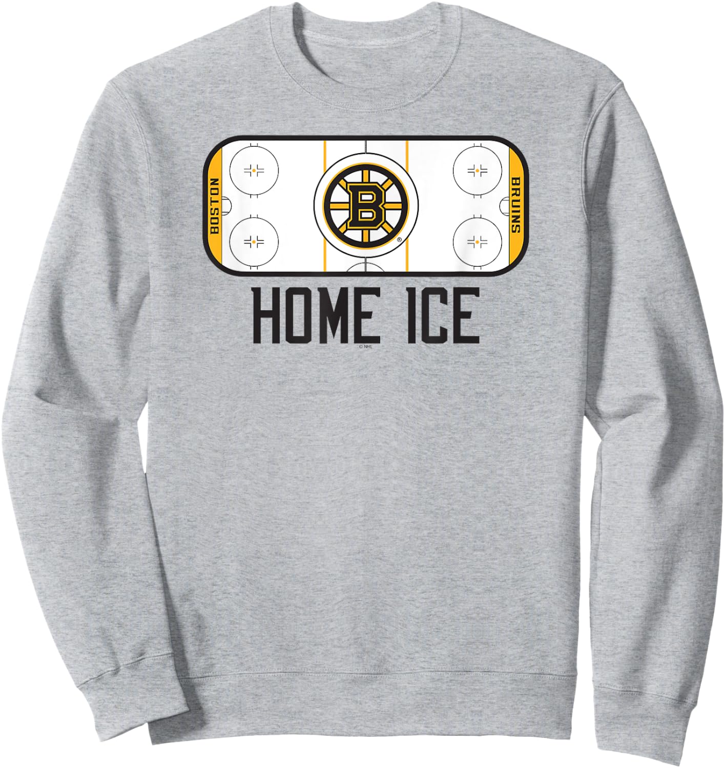 Boston Bruins Home Ice Gray Officially Licensed Sweatshirt - Sweatshirt | Ash